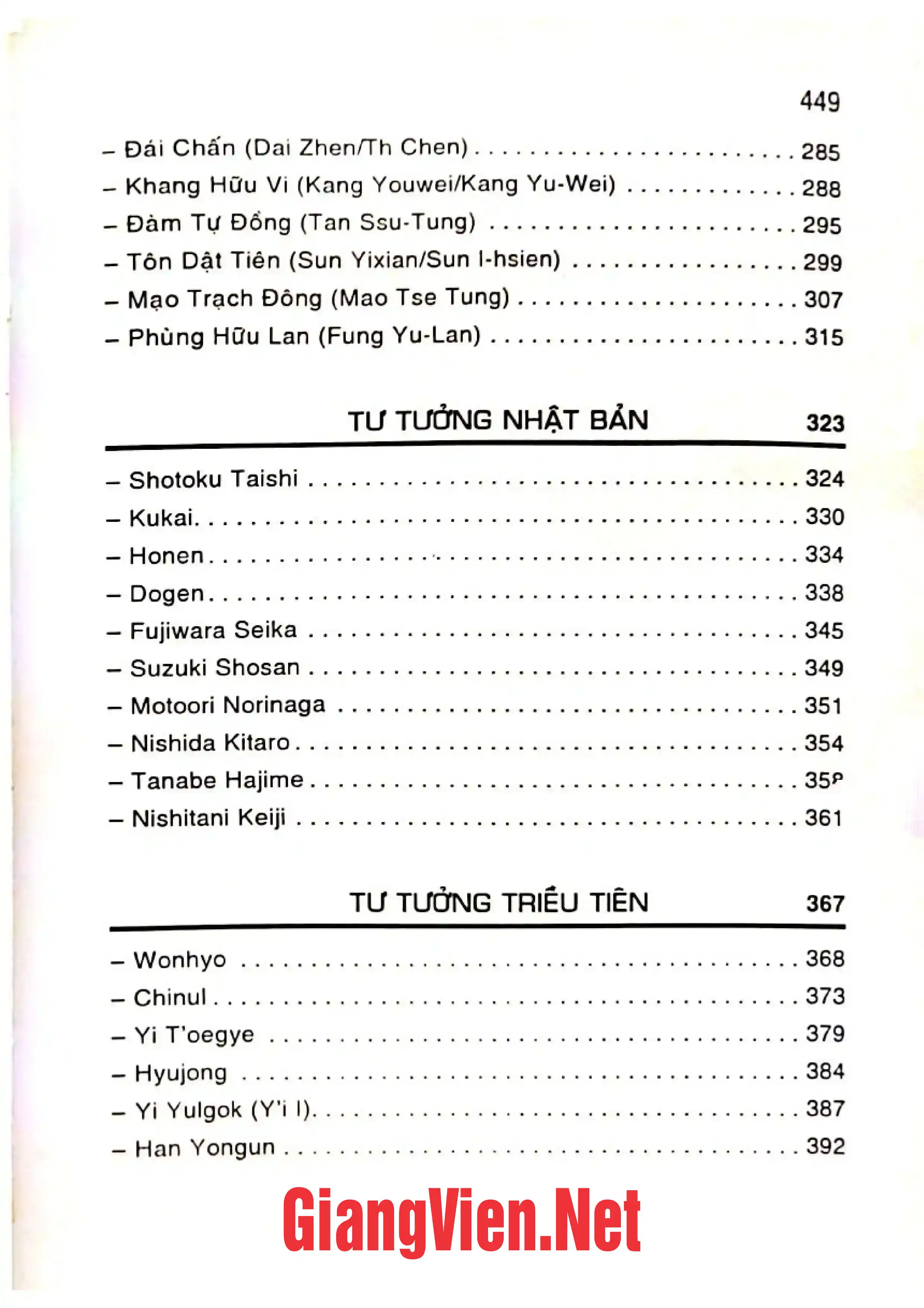 Mục lục chi tiết trang 2 sách Những tư tưởng gia vĩ đại phương Đông