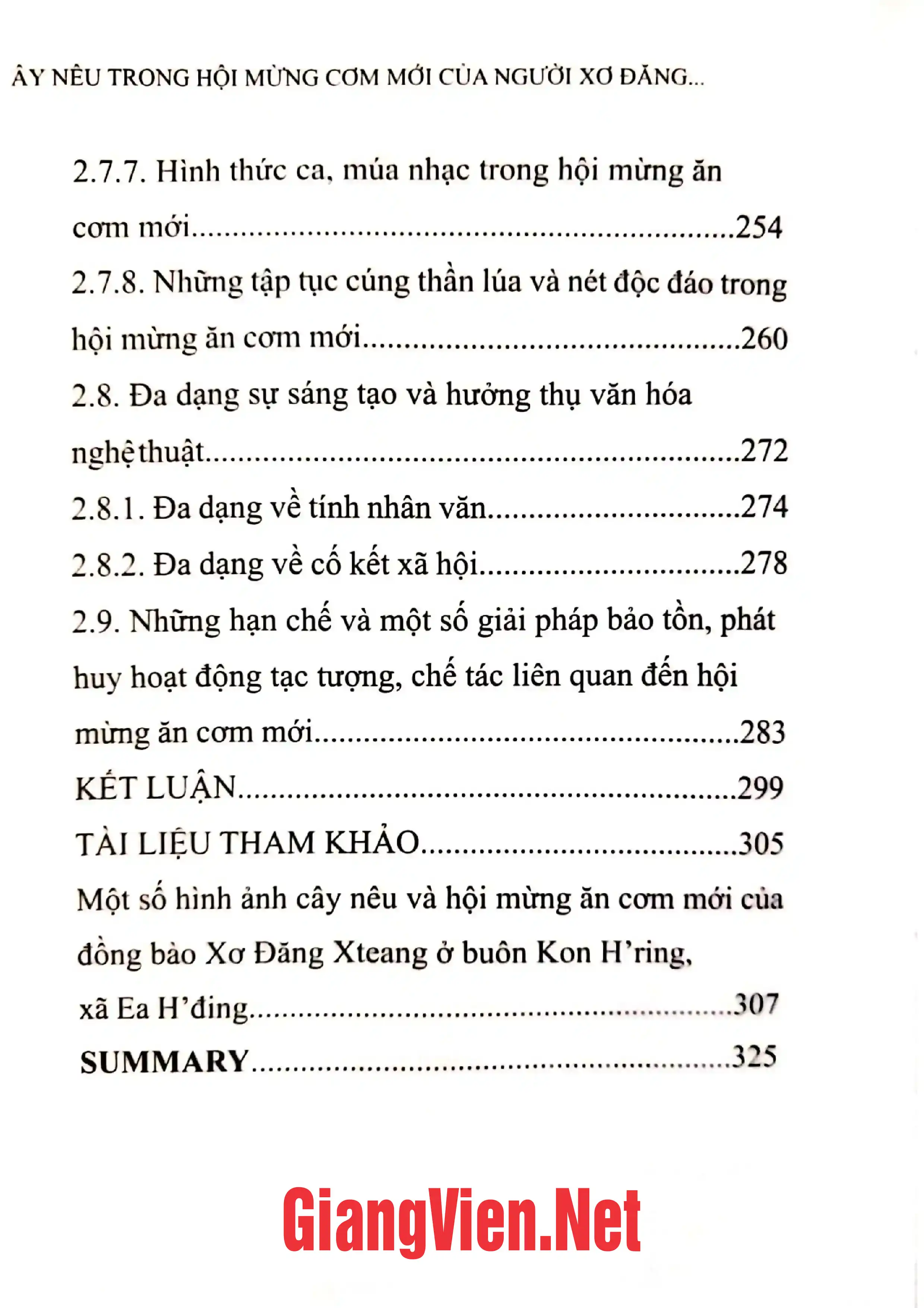 Mục lục chi tiết trang 3 sách Cây nêu trong hội mừng cơm mới của người Xơ đăng ở buôn Kin HRing xã Ea HDing huyện Cư Gar tỉnh Đắc Lắc