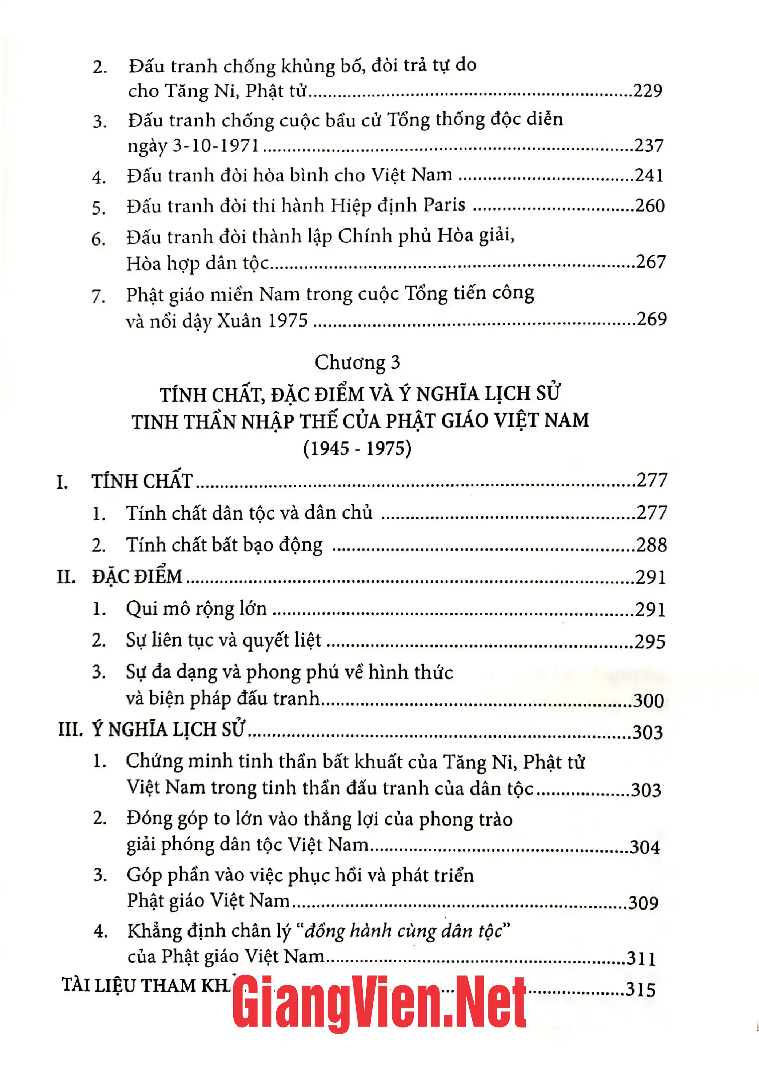 Mục lục chi tiết trang 2 sách Tinh thần nhập thế của Phật giáo Việt Nam 1845 - 1975