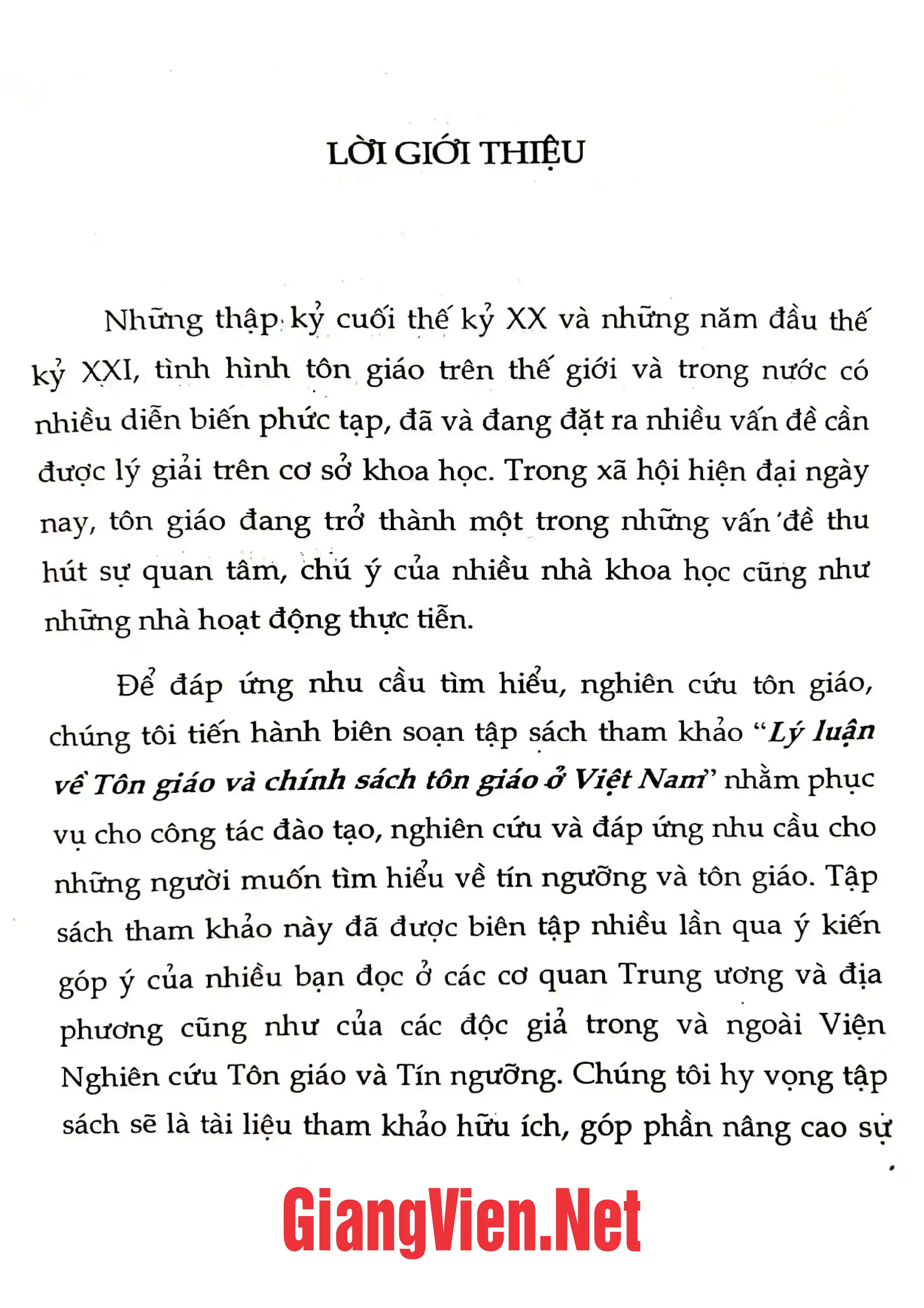 Mục lục chi tiết trang 2 sách Lý luận về tôn giáo và chính sách tôn giáo ở Việt Nam