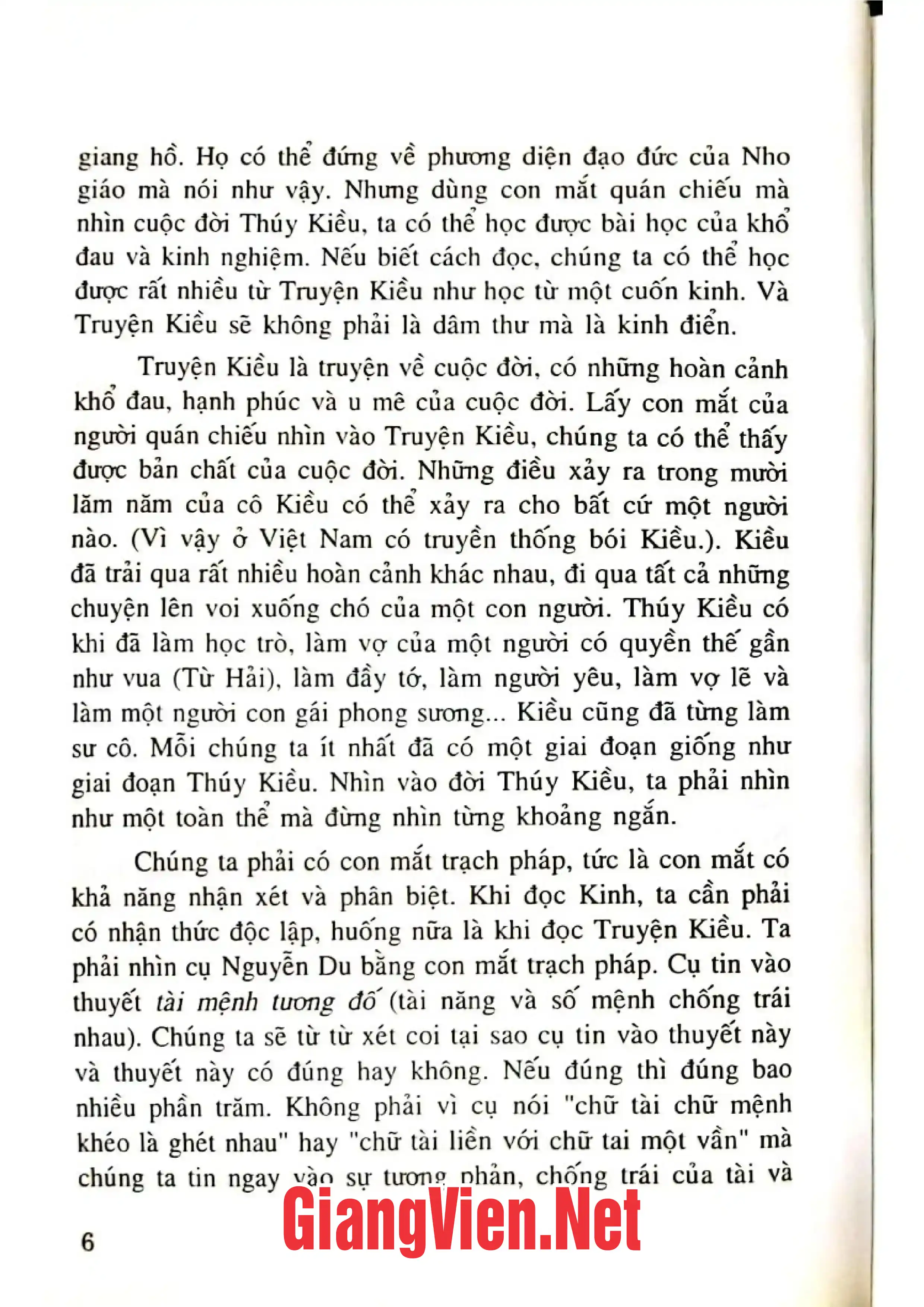 Ảnh minh họa nội dung cuốn sách: Thả một bè lau, Truyện Kiều dưới cái nhìn Thiền quán