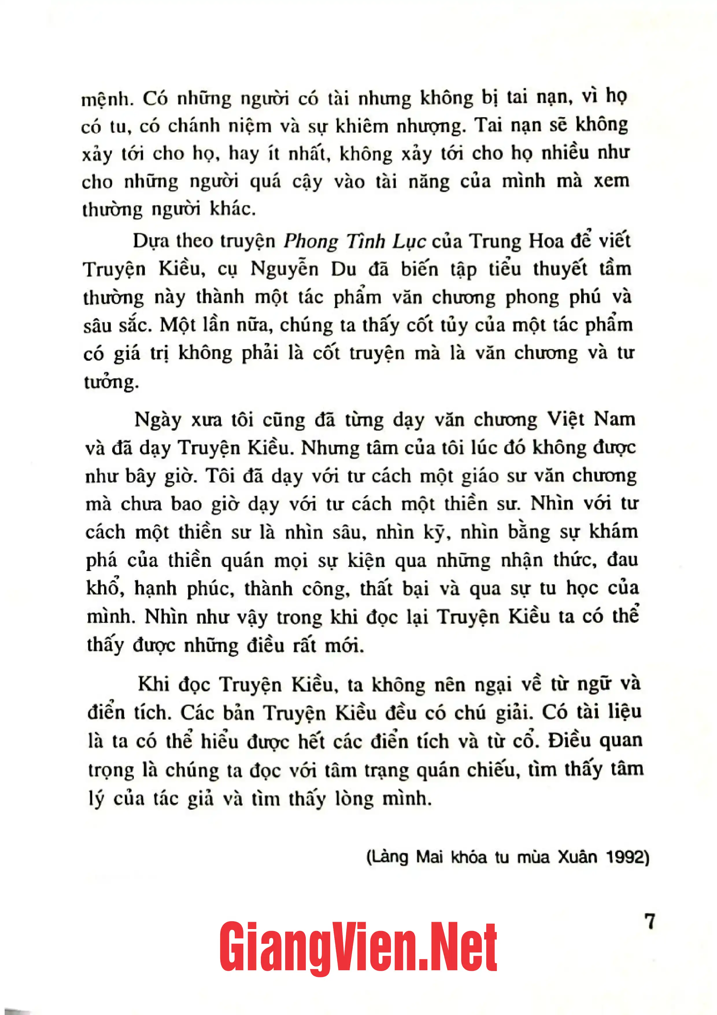 Ảnh minh họa nội dung cuốn sách: Thả một bè lau, Truyện Kiều dưới cái nhìn Thiền quán