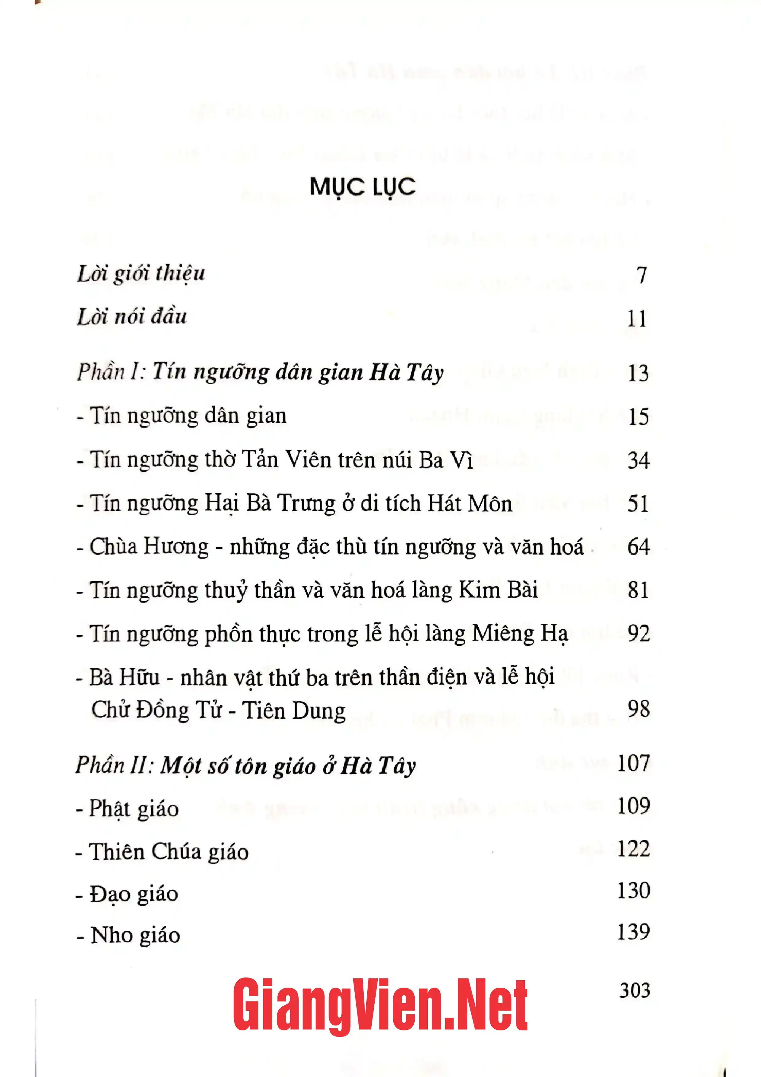 Trang bìa chính thức sách Tín ngưỡng, tôn giáo và lễ hội dân gian Hà Tây