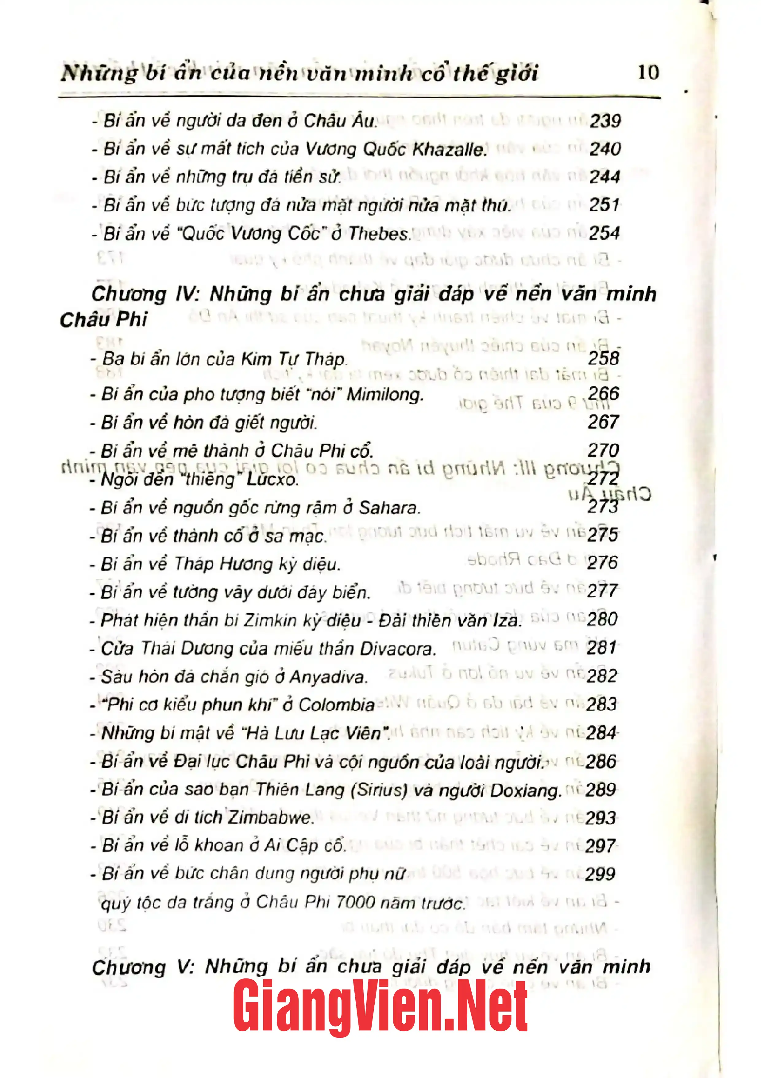 Mục lục chi tiết trang 3 sách Những bí ẩn của nền văn minh cổ thế giới
