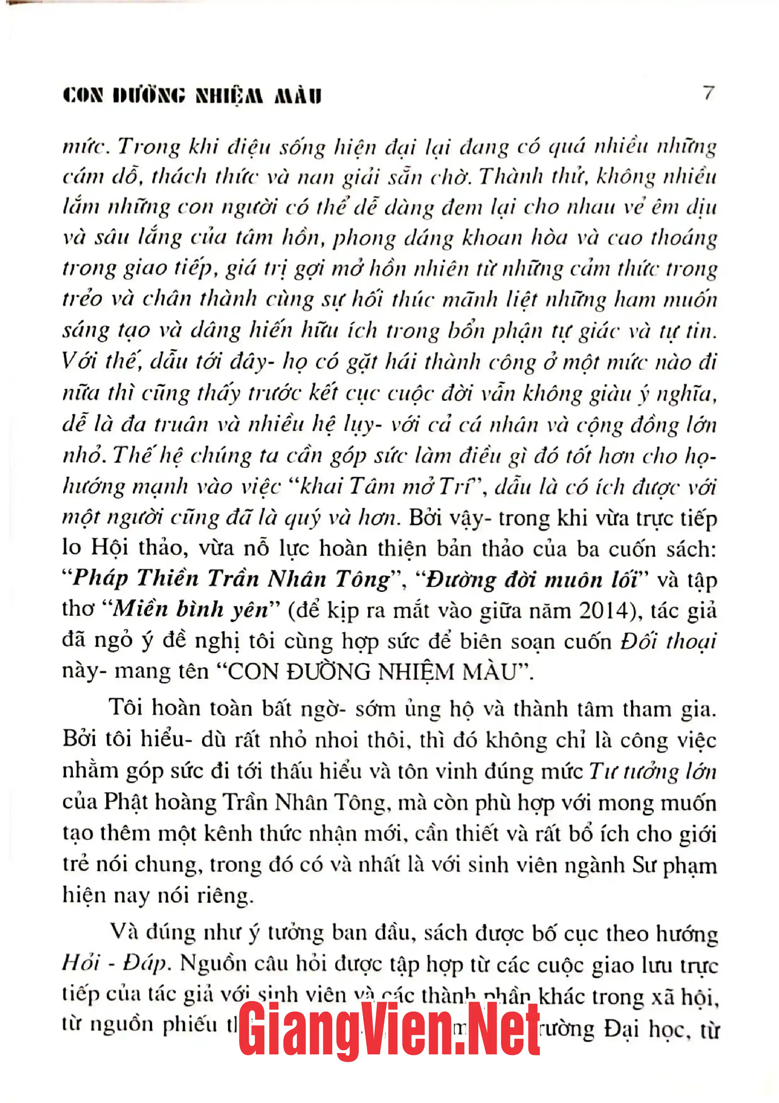 Mục lục chi tiết trang 3 sách Con đường nhiệm màu đối thoại về Trần Nhân Tông và Thiền Trúc Lâm Yên Tử