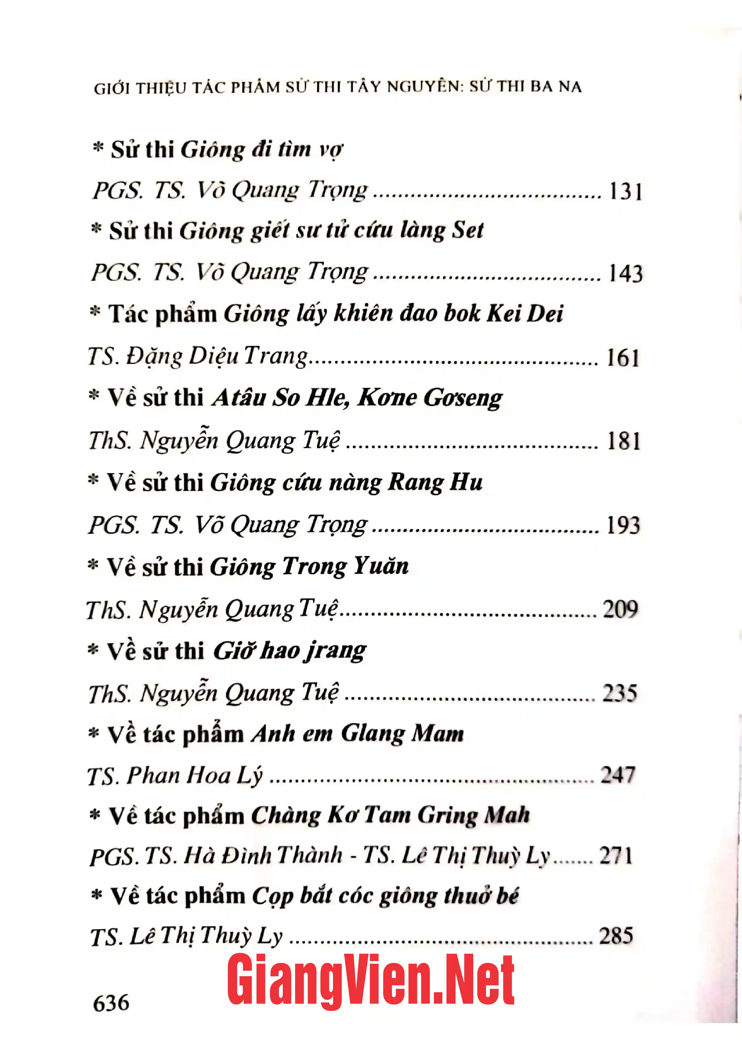 Mục lục chi tiết trang 1 sách Giới thiệu tác phẩm sử thi Tây Nguyên - Sử thi Ba Na
