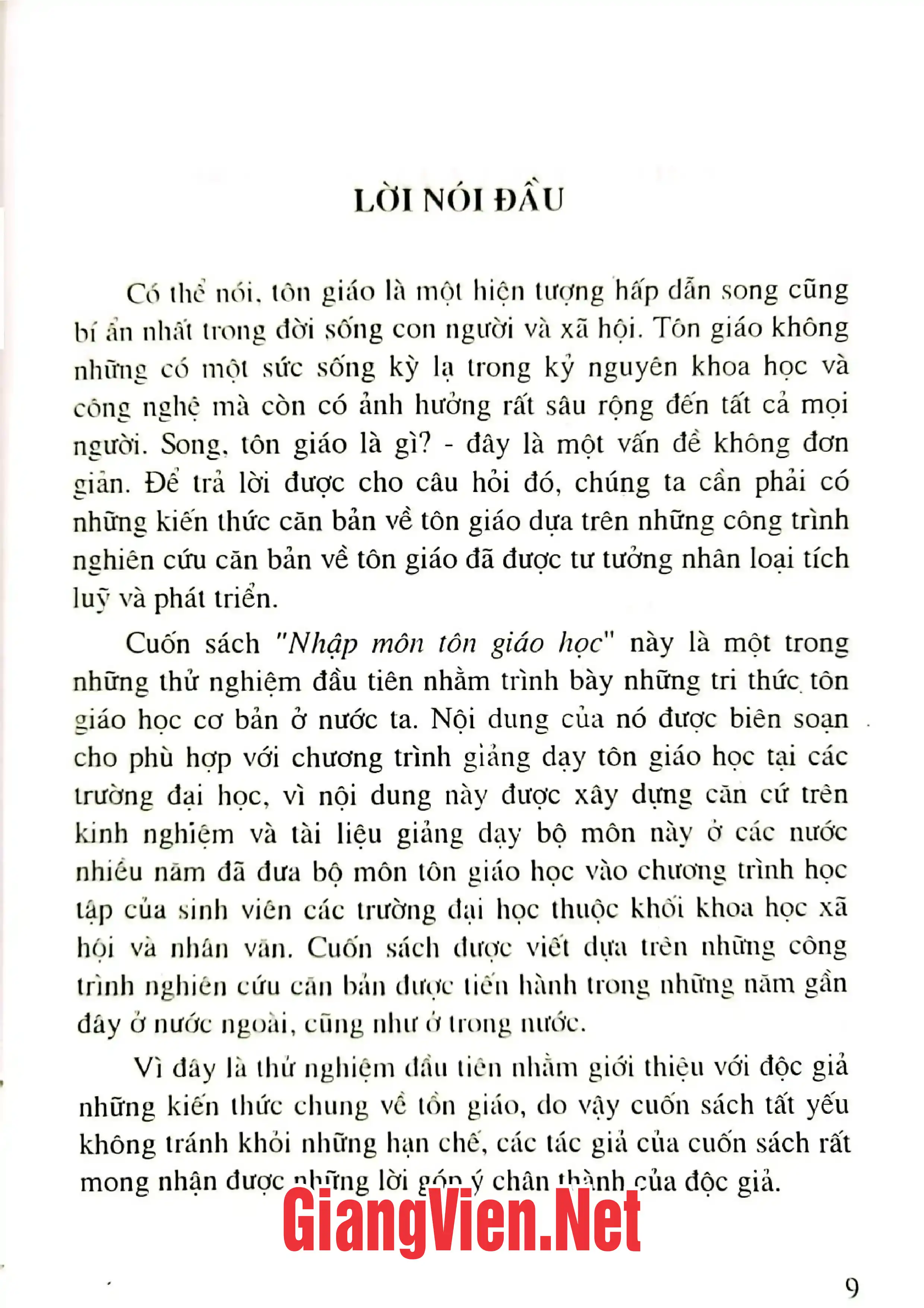 Ảnh minh họa nội dung cuốn sách: Tôn giáo học nhập môn