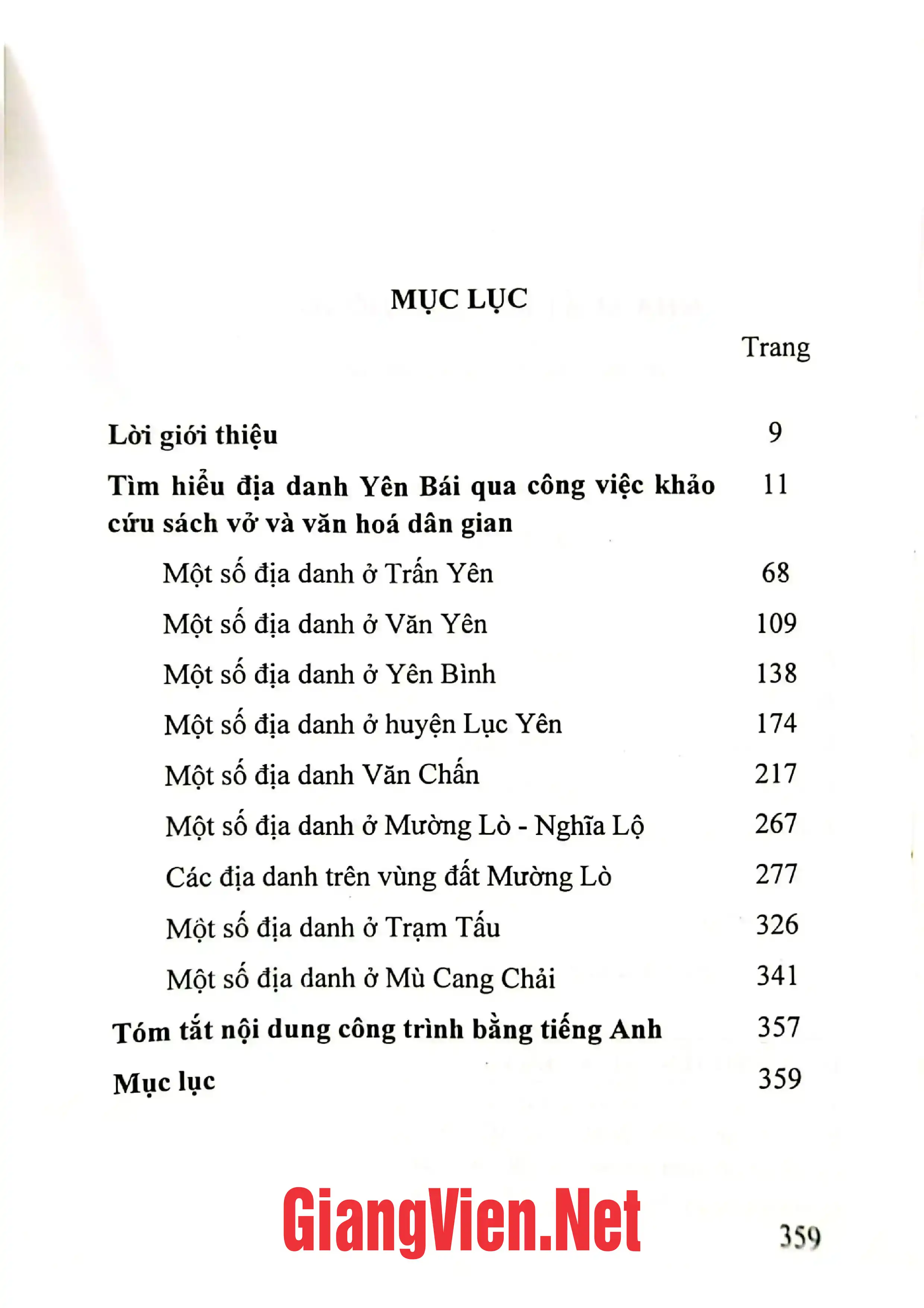 Trang bìa chính thức sách Địa danh Yên Bái sơ khảo