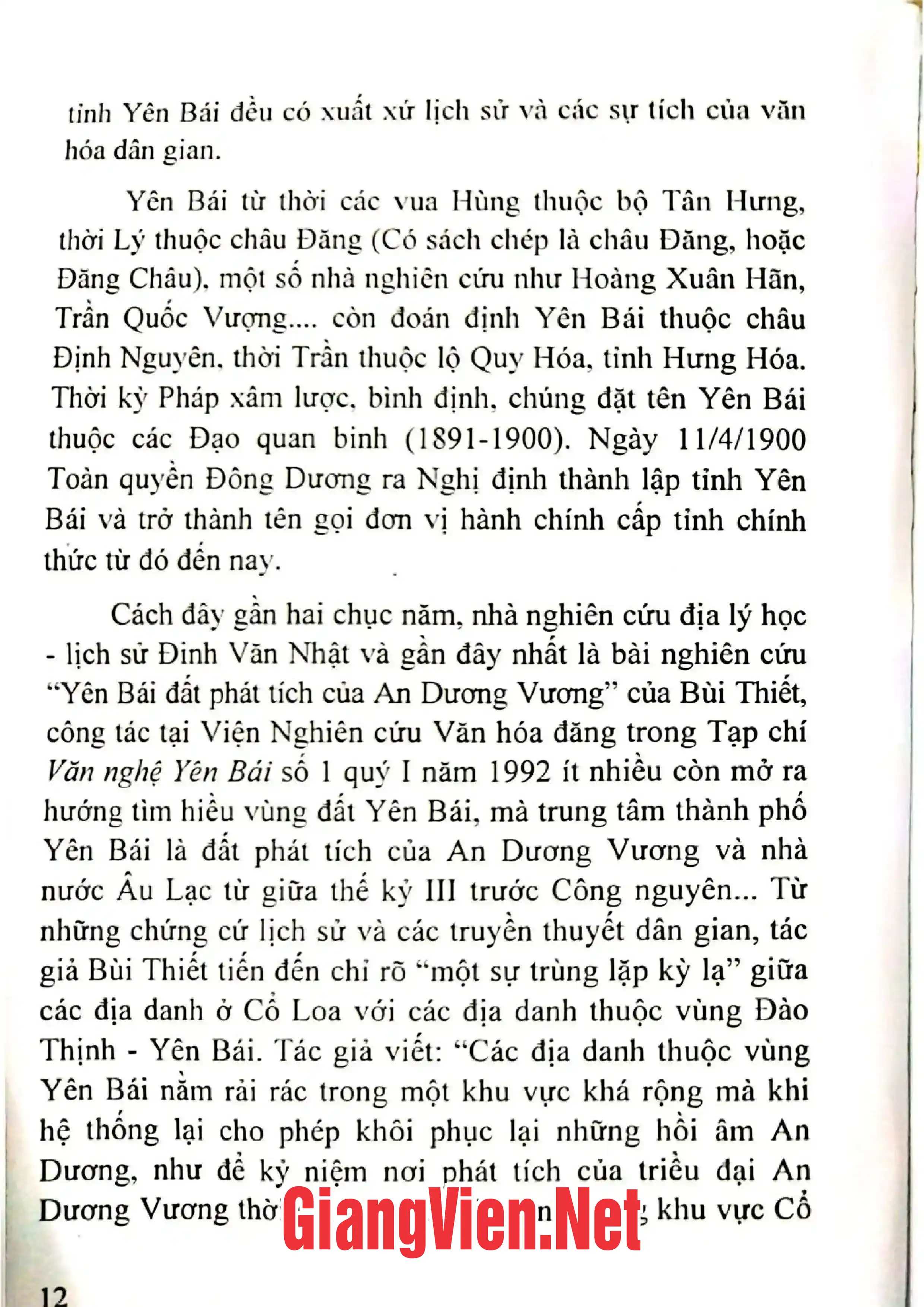 Mục lục chi tiết trang 2 sách Địa danh Yên Bái sơ khảo