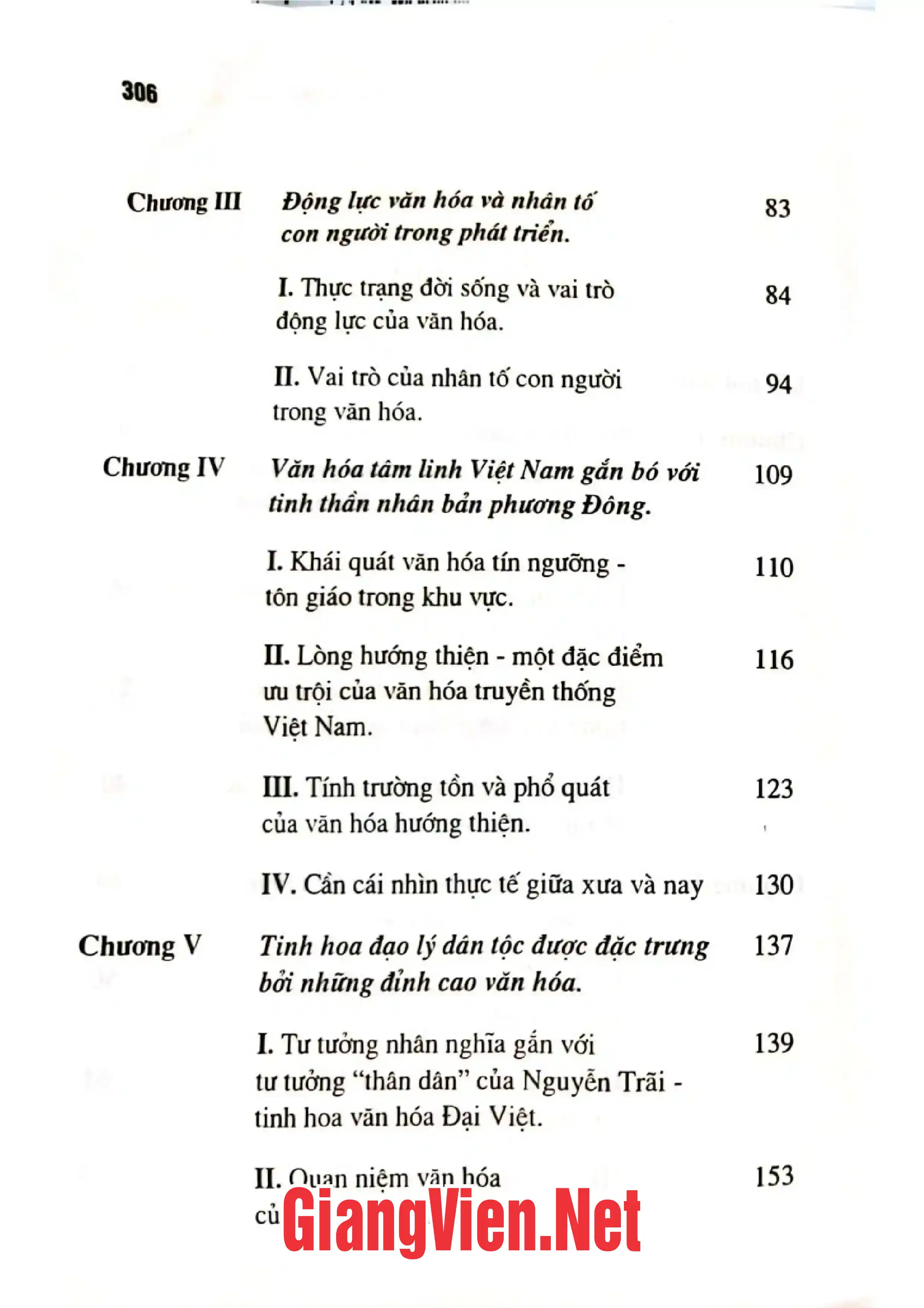 Mục lục chi tiết trang 1 sách Văn minh tinh thần từ chất lượng văn hóa