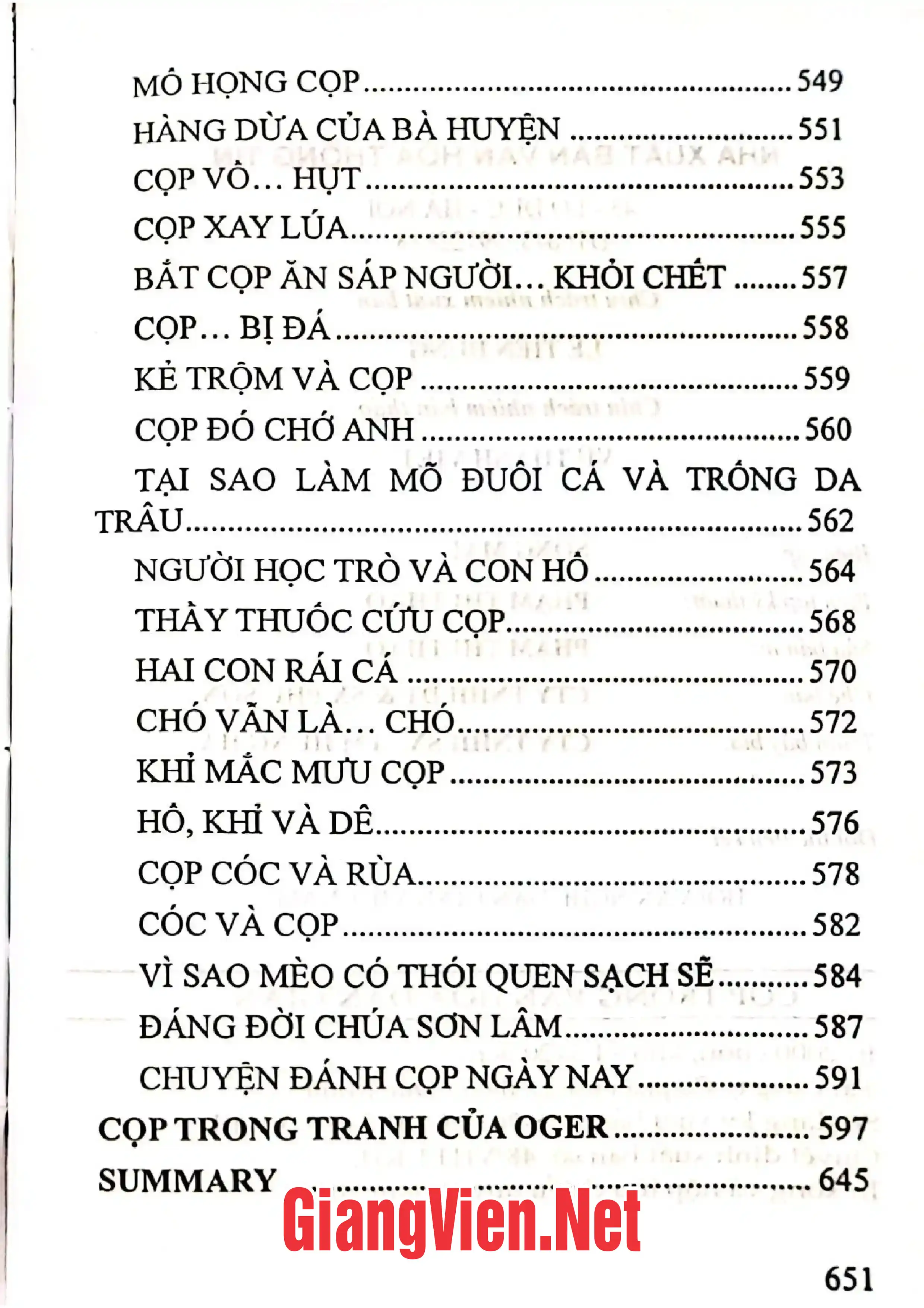 Nội dung trang phụ bản giới thiệu sách Cọp trong văn hóa dân gian