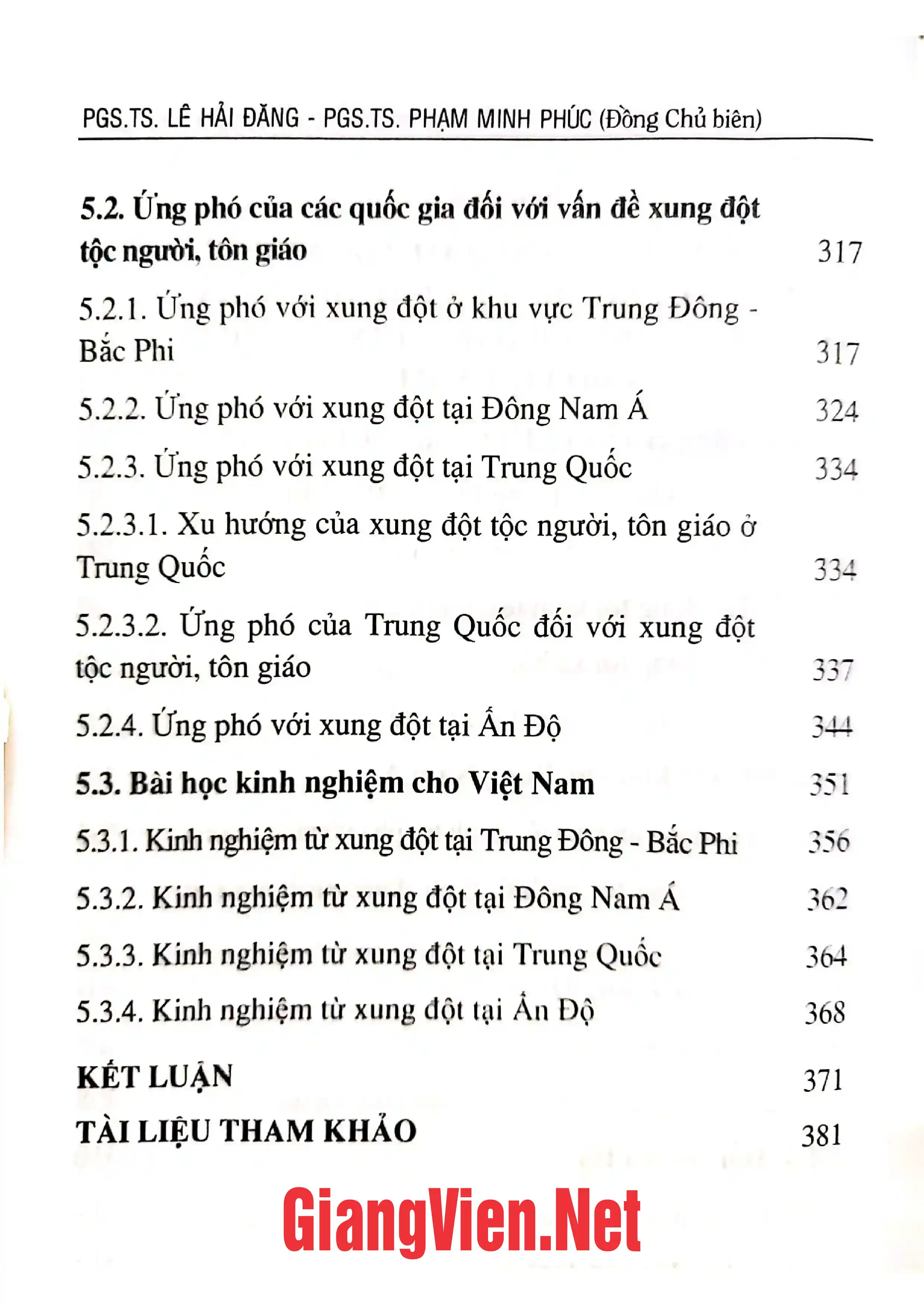 Nội dung mục lục và hình ảnh sách Xung đột tộc người, tôn giáo ở một số quốc gia trong những năm gần đây - Trang 5