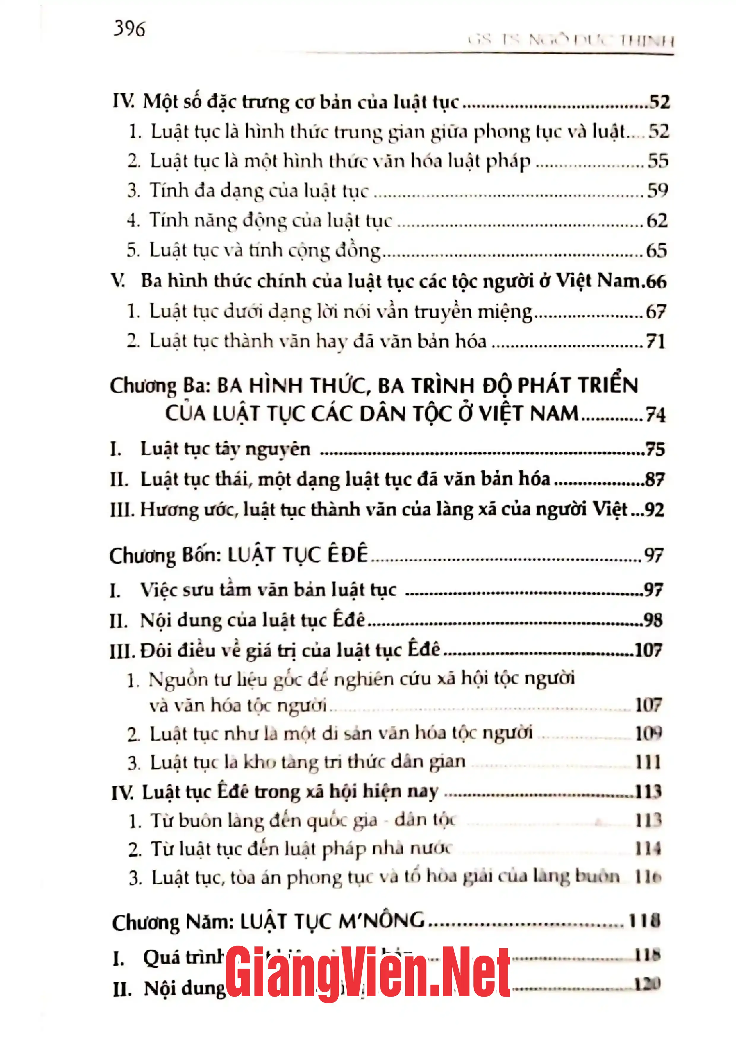 Mục lục chi tiết trang 1 sách Tìm hiểu luật tục các tộc người Việt Nam