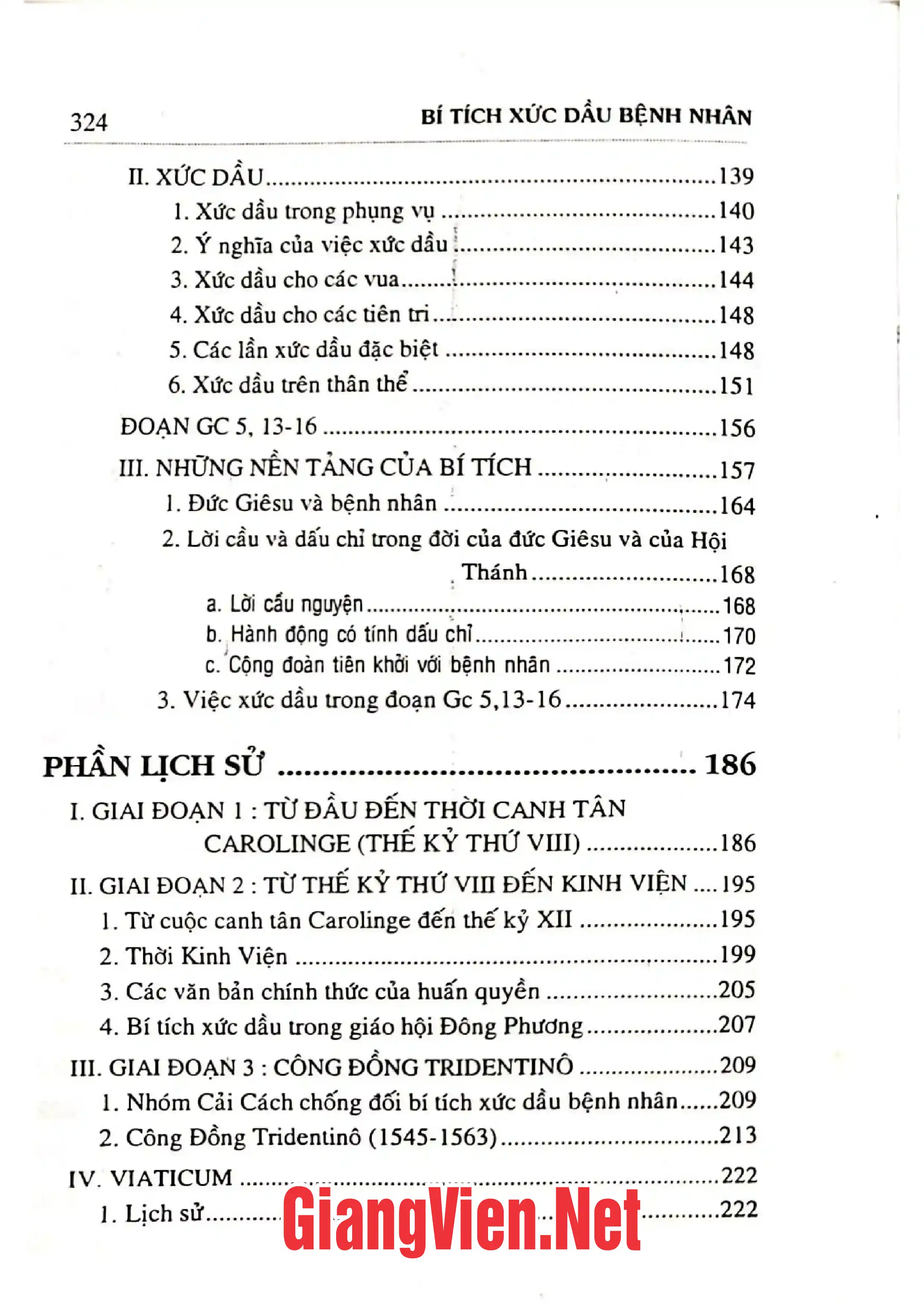 Mục lục chi tiết trang 2 sách Bí tích học - Tập V - Bí tích Xức dầu