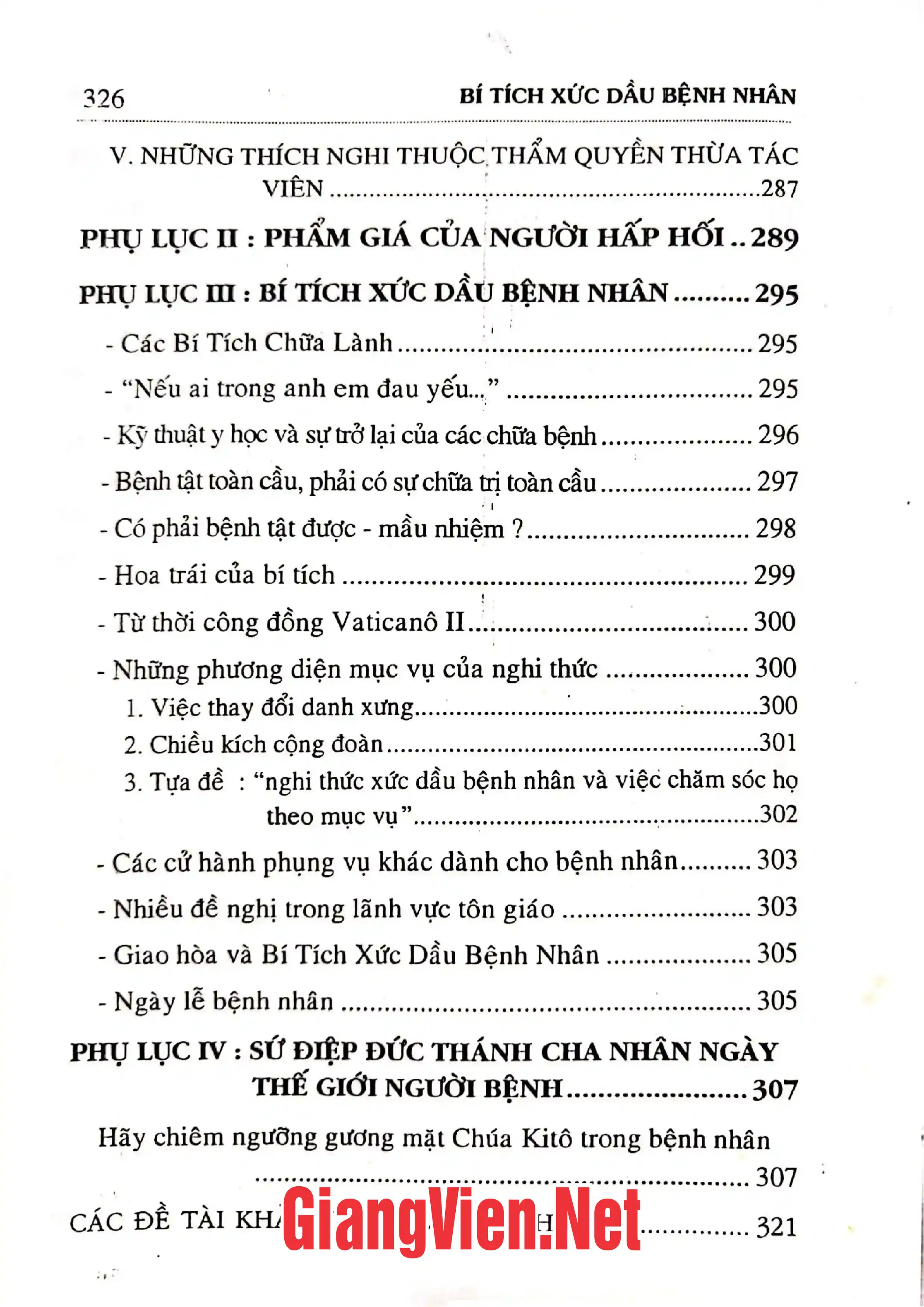 Nội dung trang phụ bản giới thiệu sách Bí tích học - Tập V - Bí tích Xức dầu