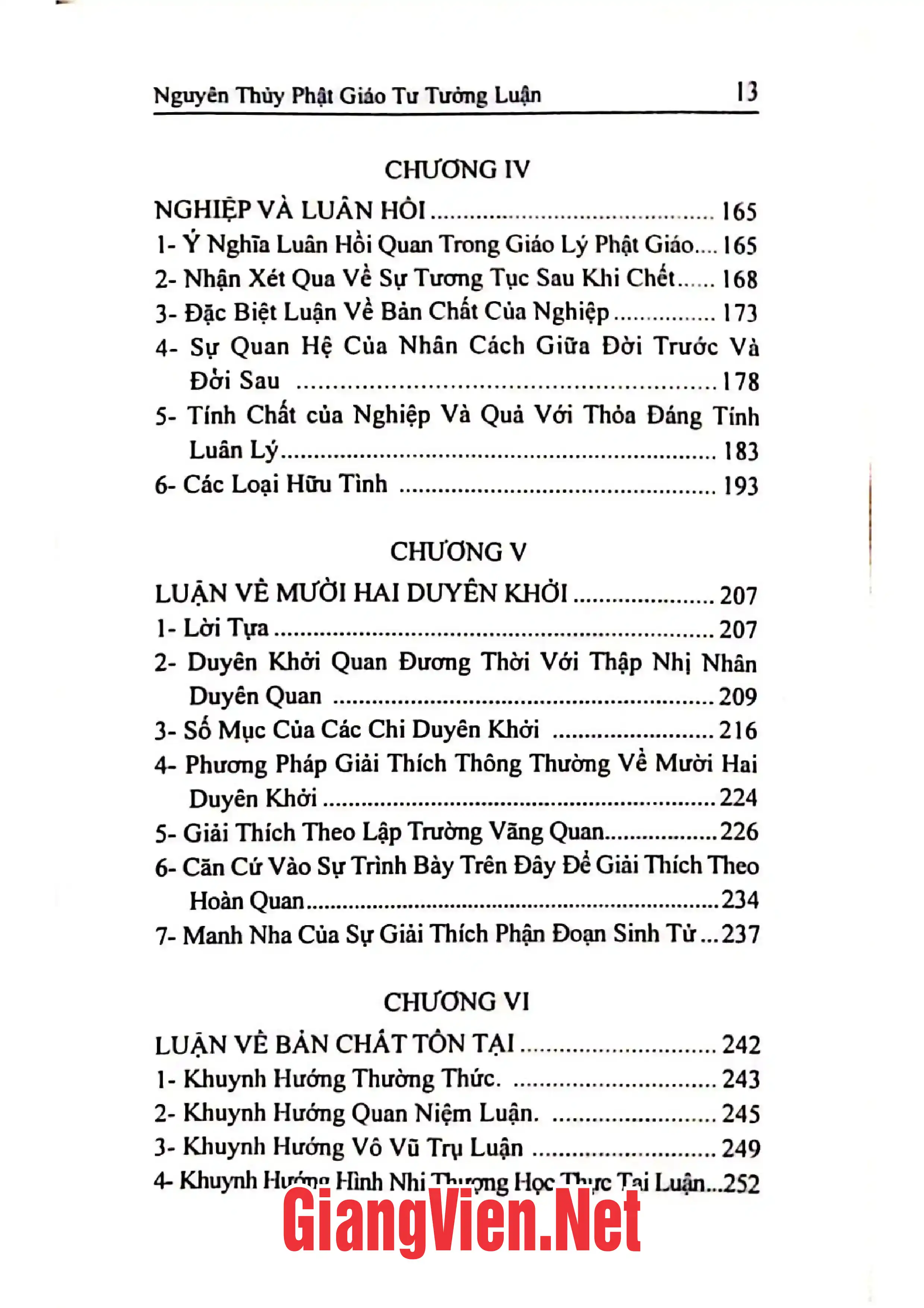 Mục lục chi tiết trang 2 sách Nguyên thủy Phật giáo tư tưởng luận