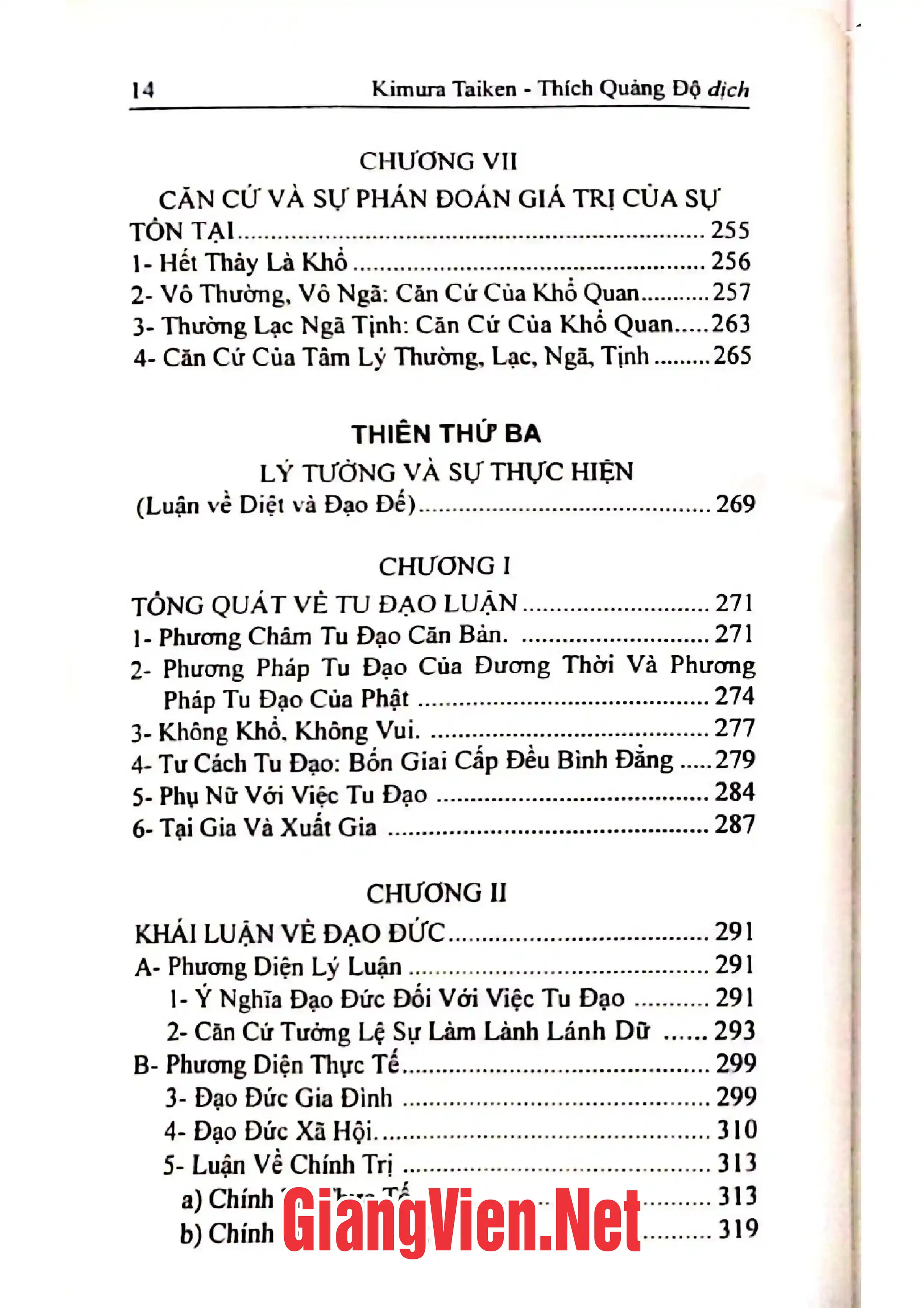 Mục lục chi tiết trang 3 sách Nguyên thủy Phật giáo tư tưởng luận
