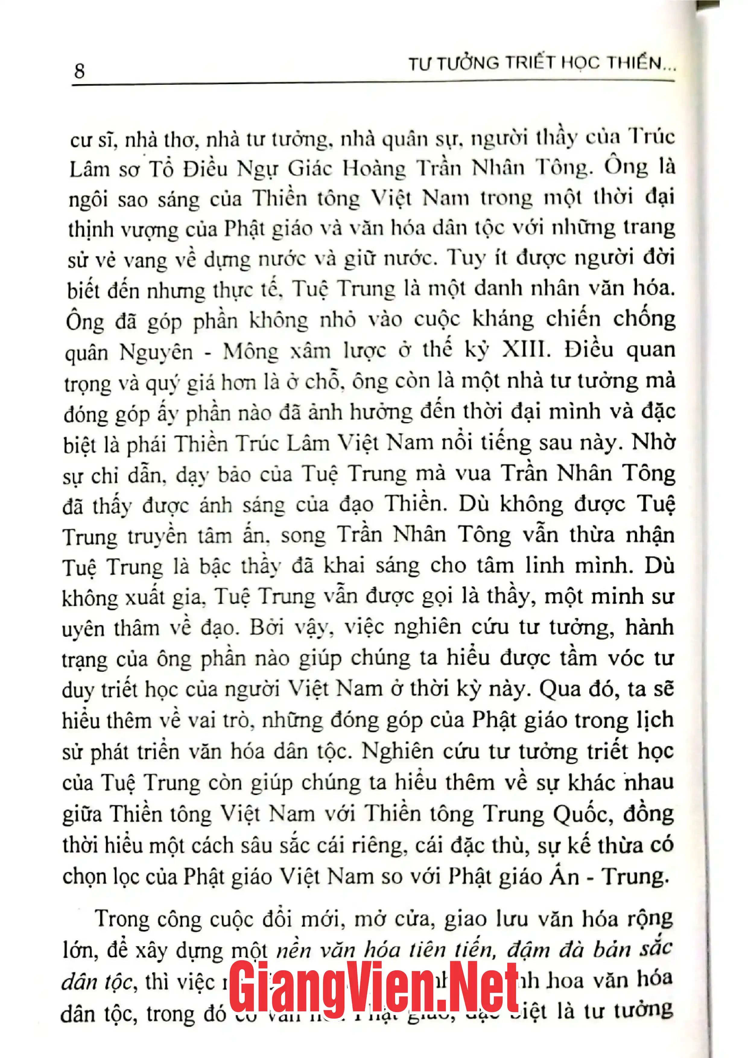 Mục lục chi tiết trang 3 sách Tư tưởng triết học thiền của Tuệ Trung Thượng Sĩ