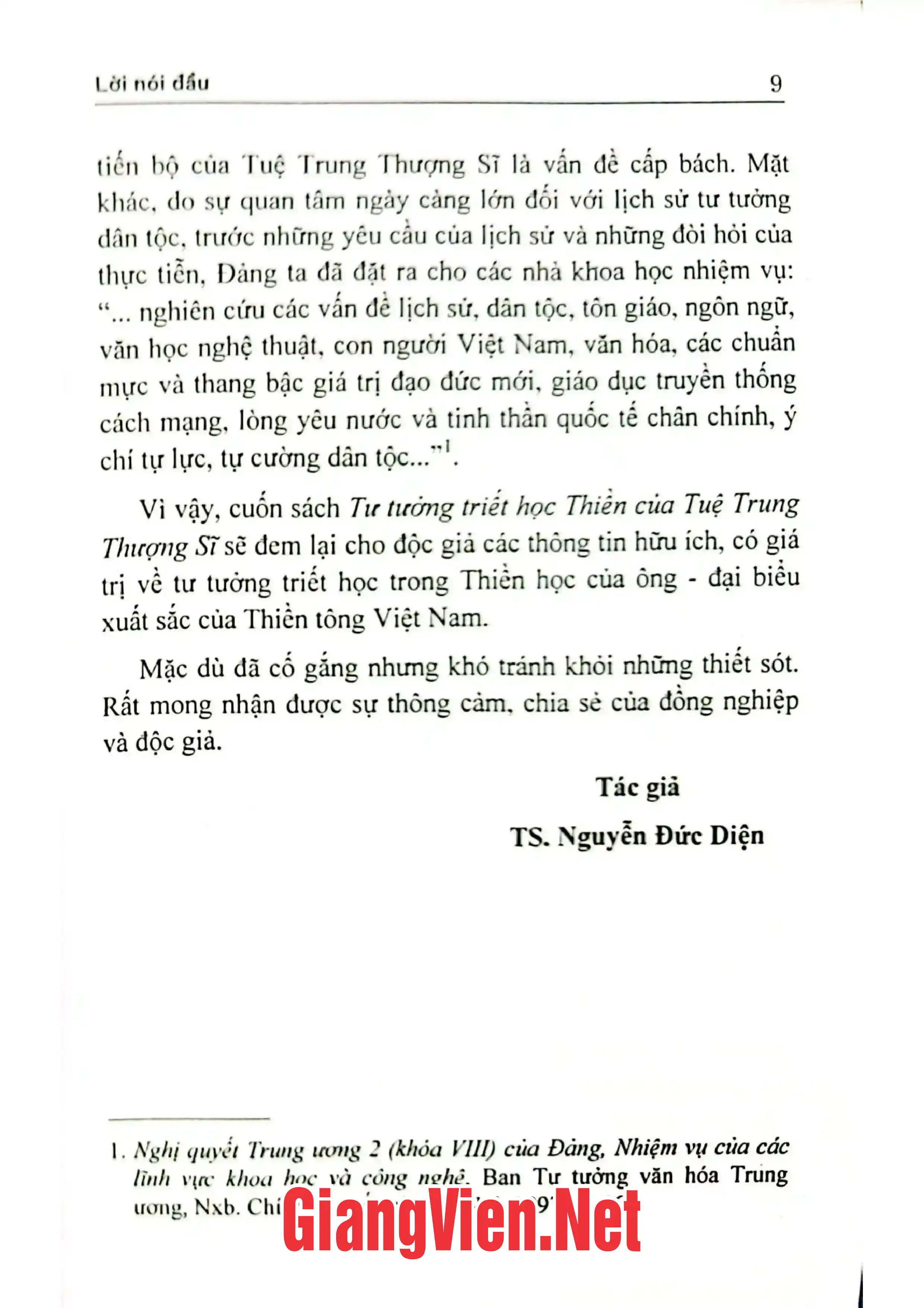 Nội dung trang phụ bản giới thiệu sách Tư tưởng triết học thiền của Tuệ Trung Thượng Sĩ