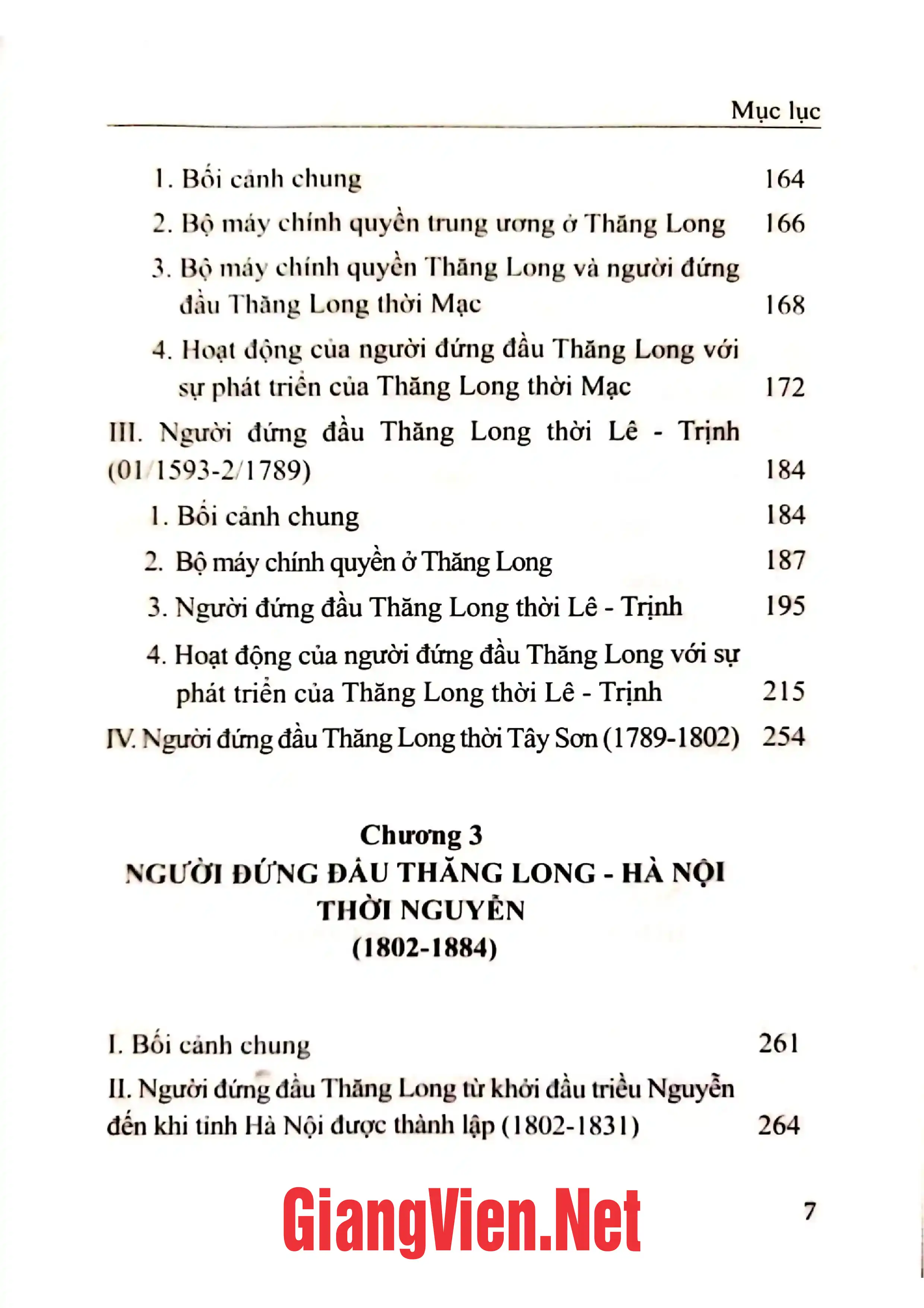 Mục lục chi tiết trang 2 sách Người đứng đầu Thăng Long - Hà Nội 1010 - 1945