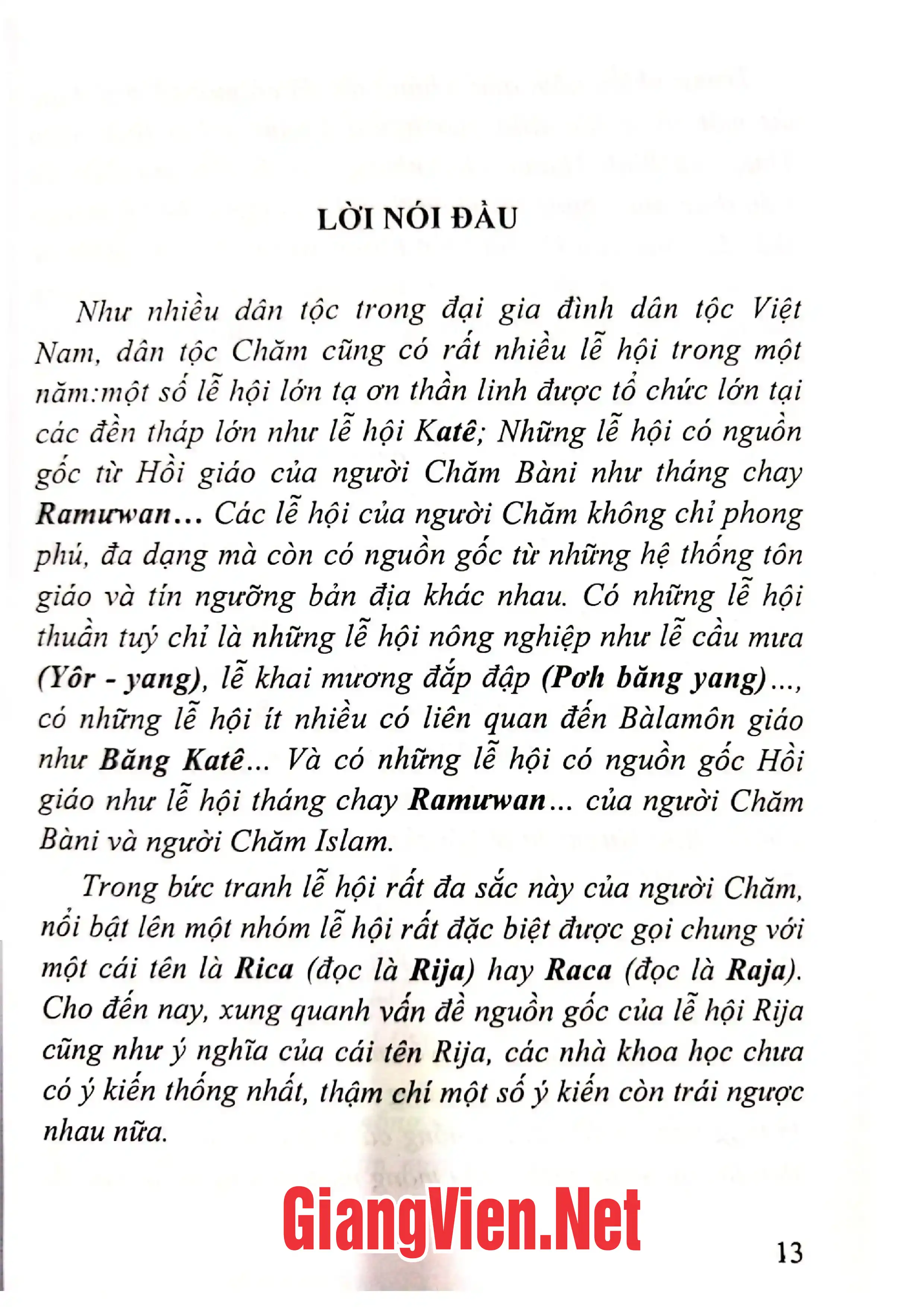 Mục lục chi tiết trang 1 sách Nghi lễ - lễ hội của người Chăm và người Ê Đê