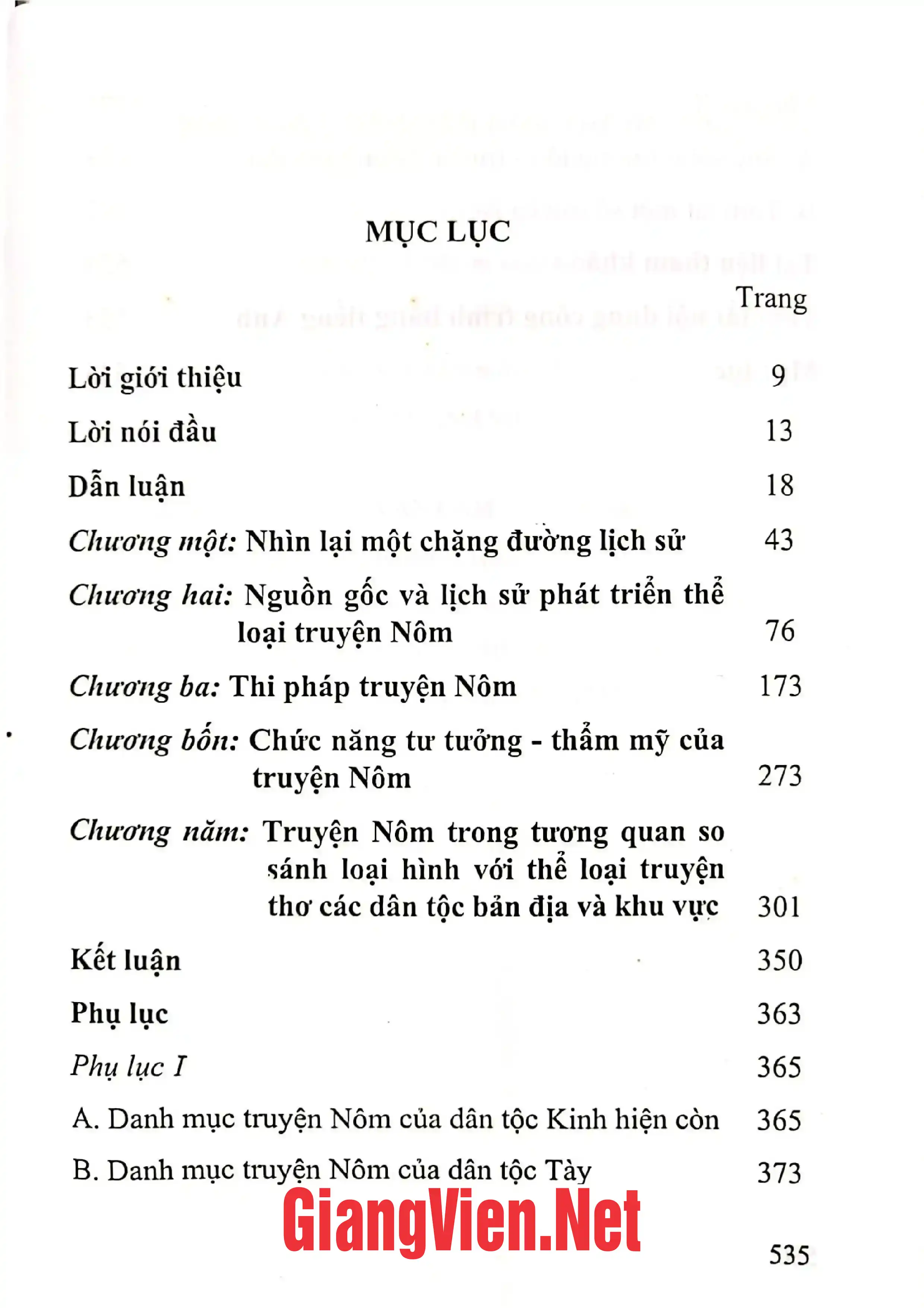 Trang bìa chính thức sách Truyện Nôm lịch sử hình thành và bản chất thể loại