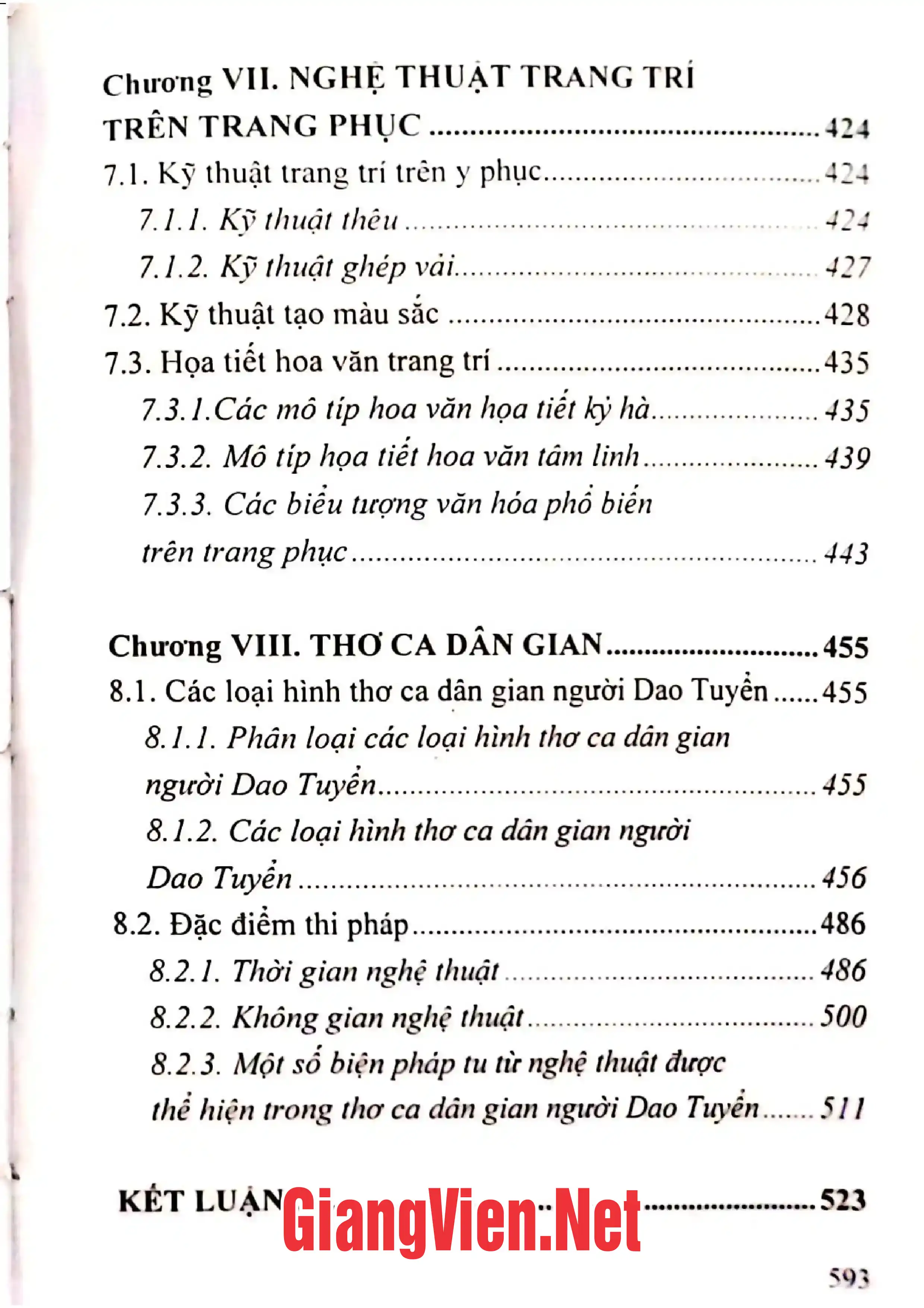 Nội dung trang phụ bản giới thiệu sách Văn hóa dân gian người Dao Tuyển