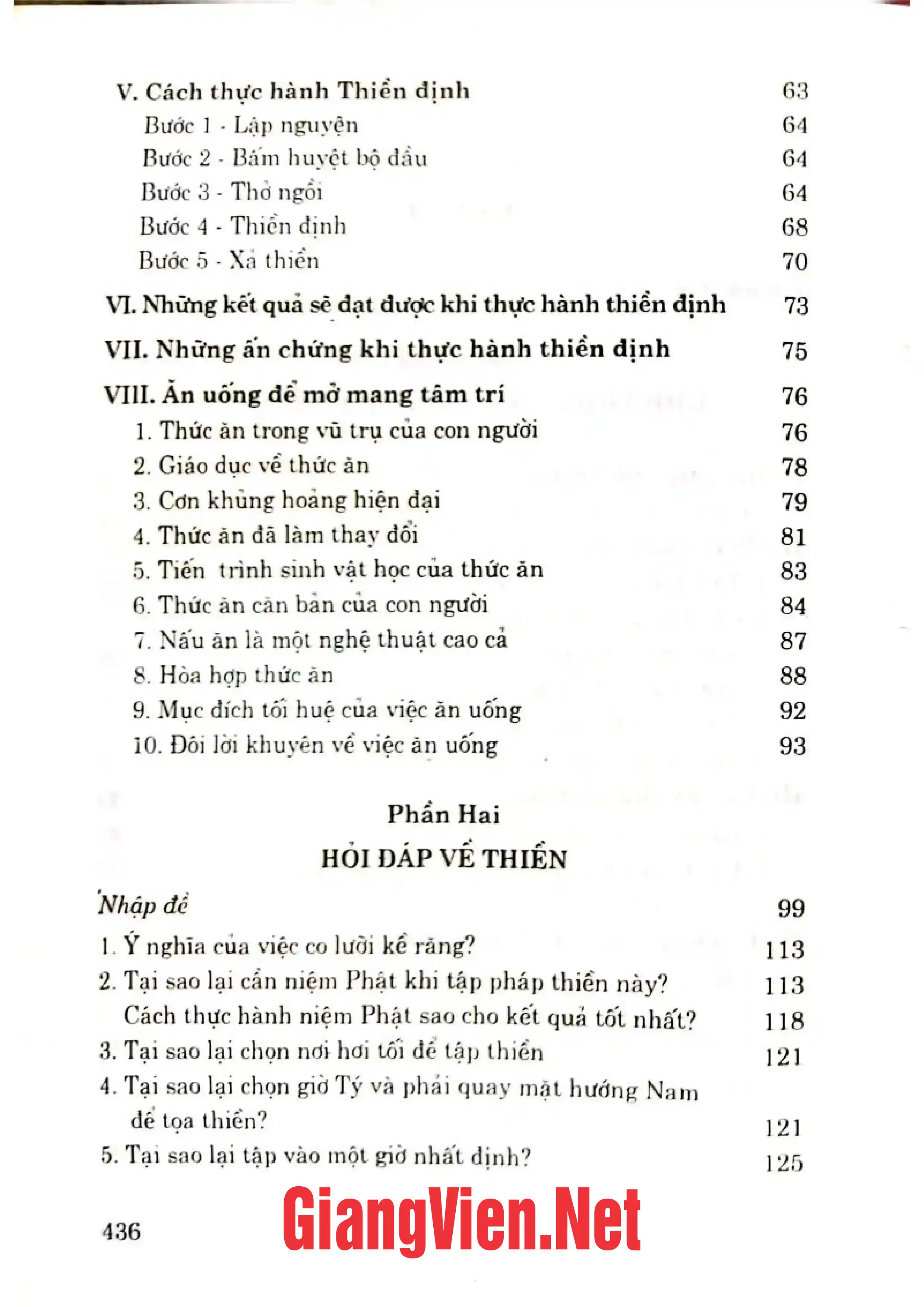 Mục lục chi tiết trang 1 sách Thiền là gì