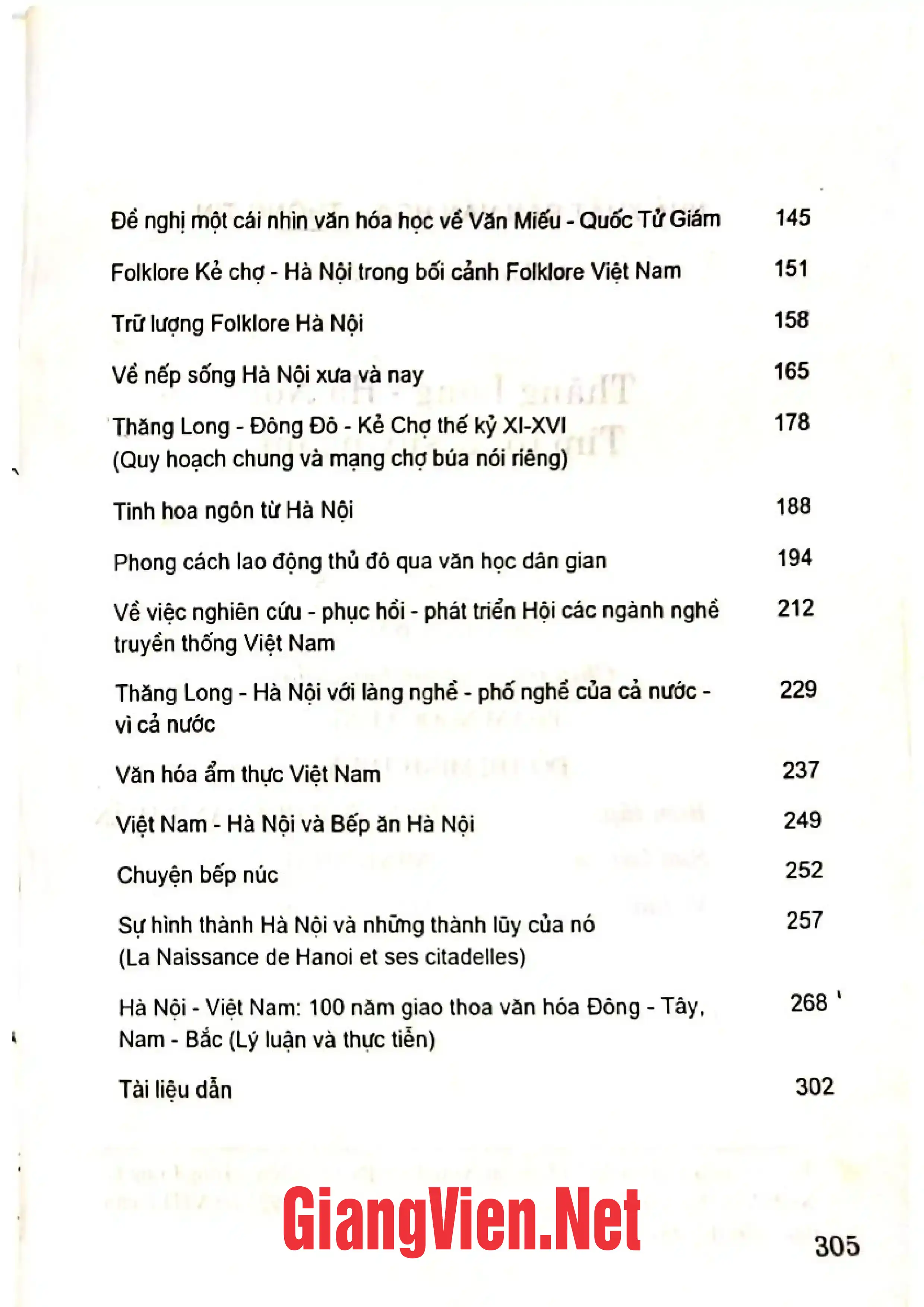 Mục lục chi tiết trang 1 sách Thăng Long - Hà Nội tìm tòi và suy ngẫm