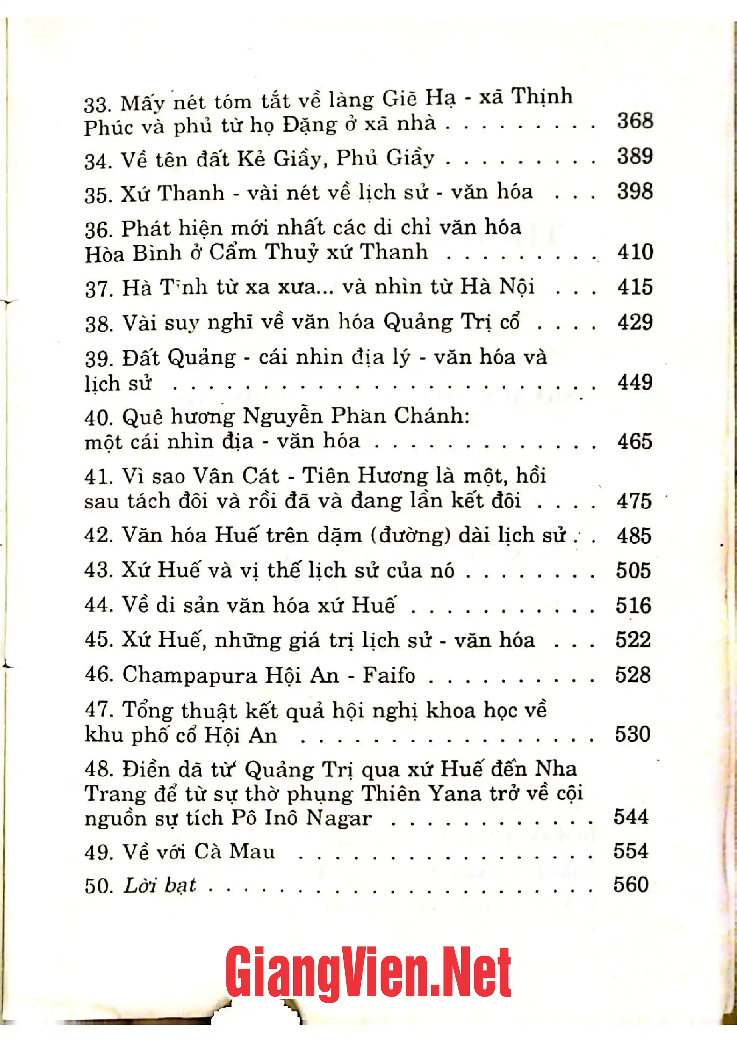 Mục lục chi tiết trang 2 sách Theo dòng lịch sử - những vùng đất, thần và tâm thức người Việt