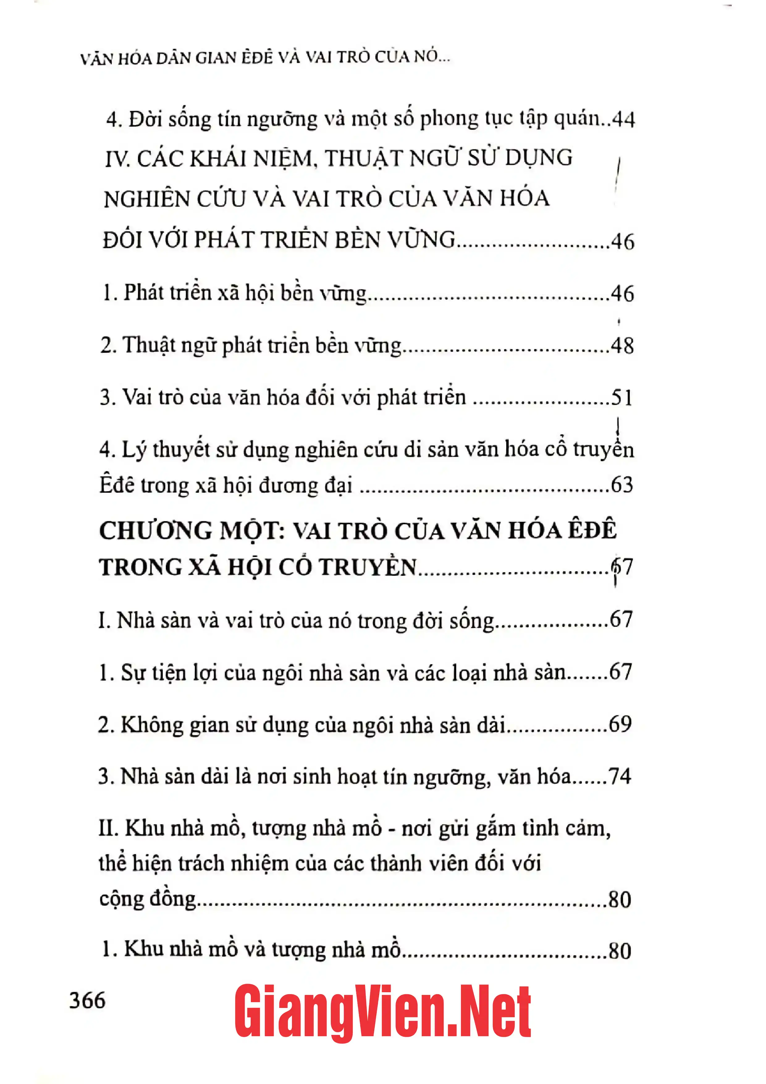 Mục lục chi tiết trang 1 sách Văn hóa dân gian Ê Đê và vai trò của nó trong xã hội đương đại