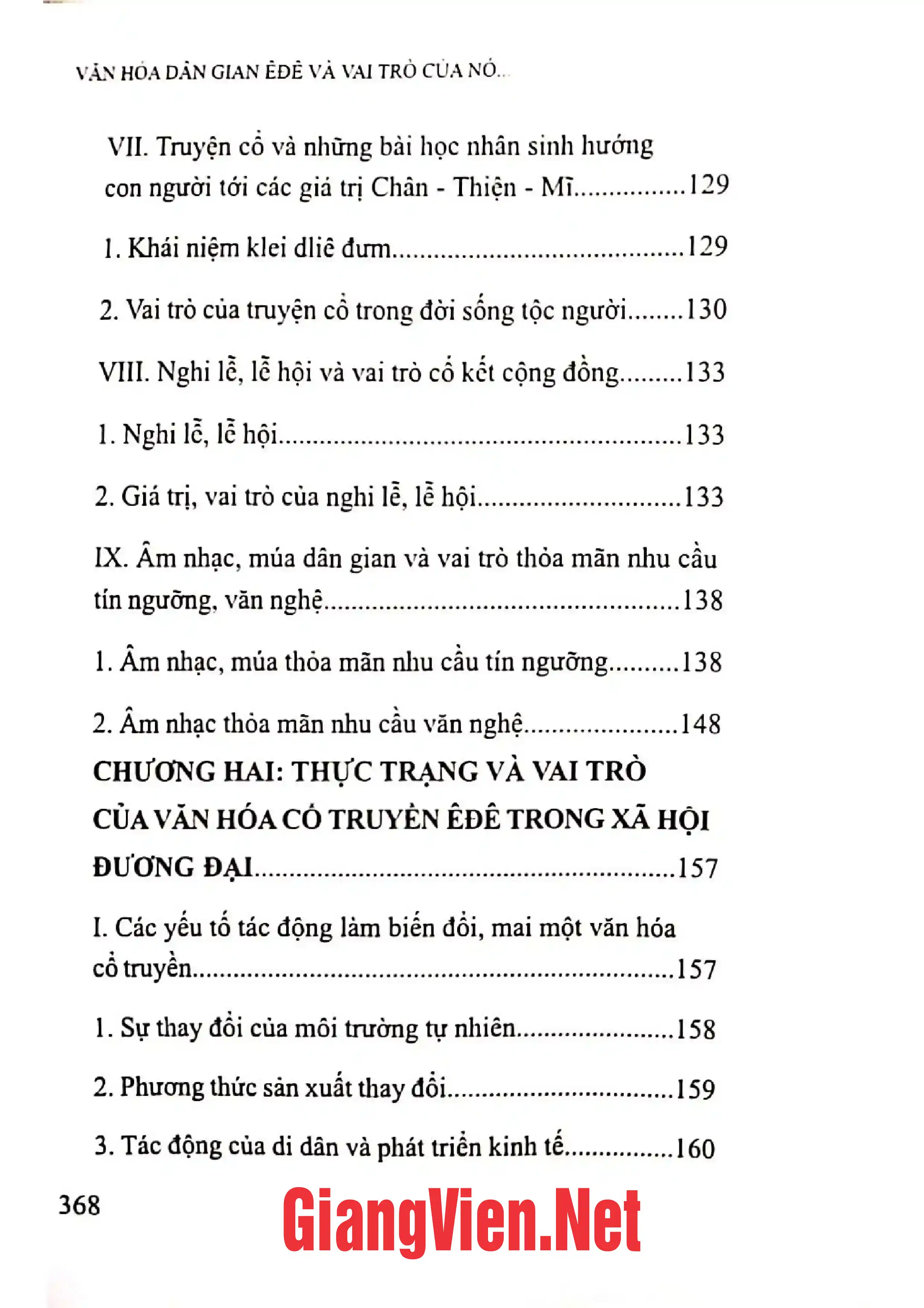 Mục lục chi tiết trang 3 sách Văn hóa dân gian Ê Đê và vai trò của nó trong xã hội đương đại