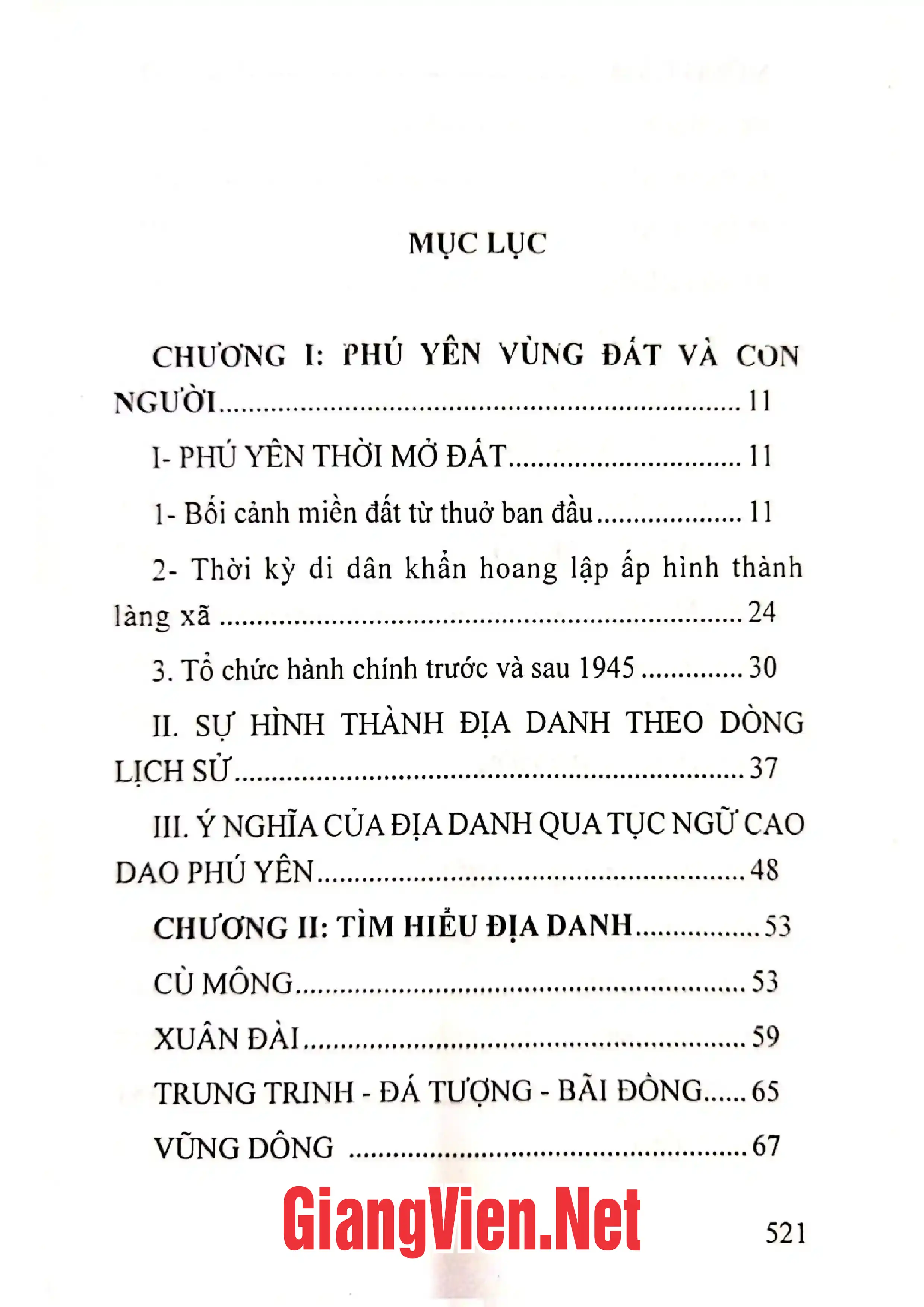 Trang bìa chính thức sách Địa danh Phú Yên