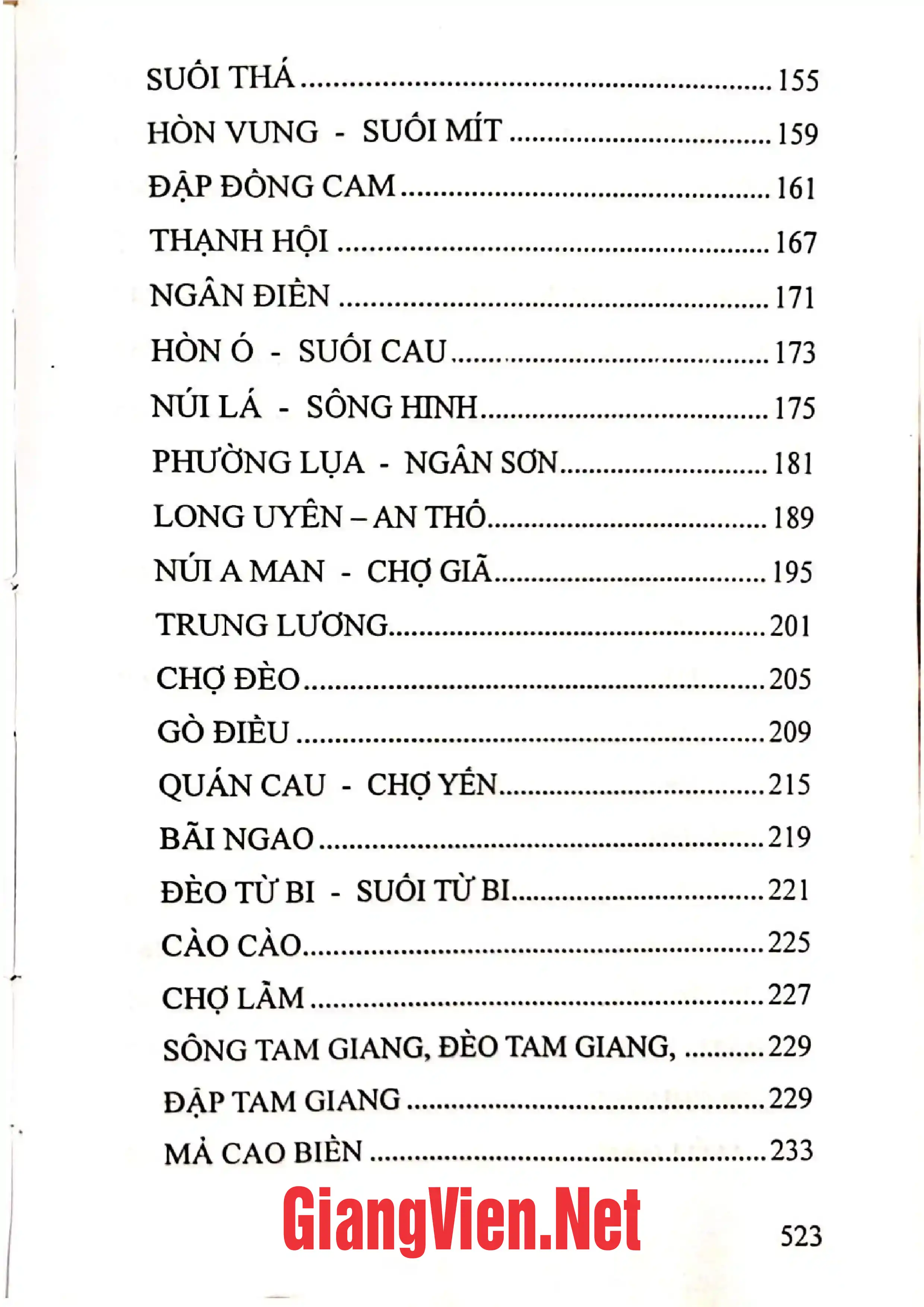 Mục lục chi tiết trang 2 sách Địa danh Phú Yên