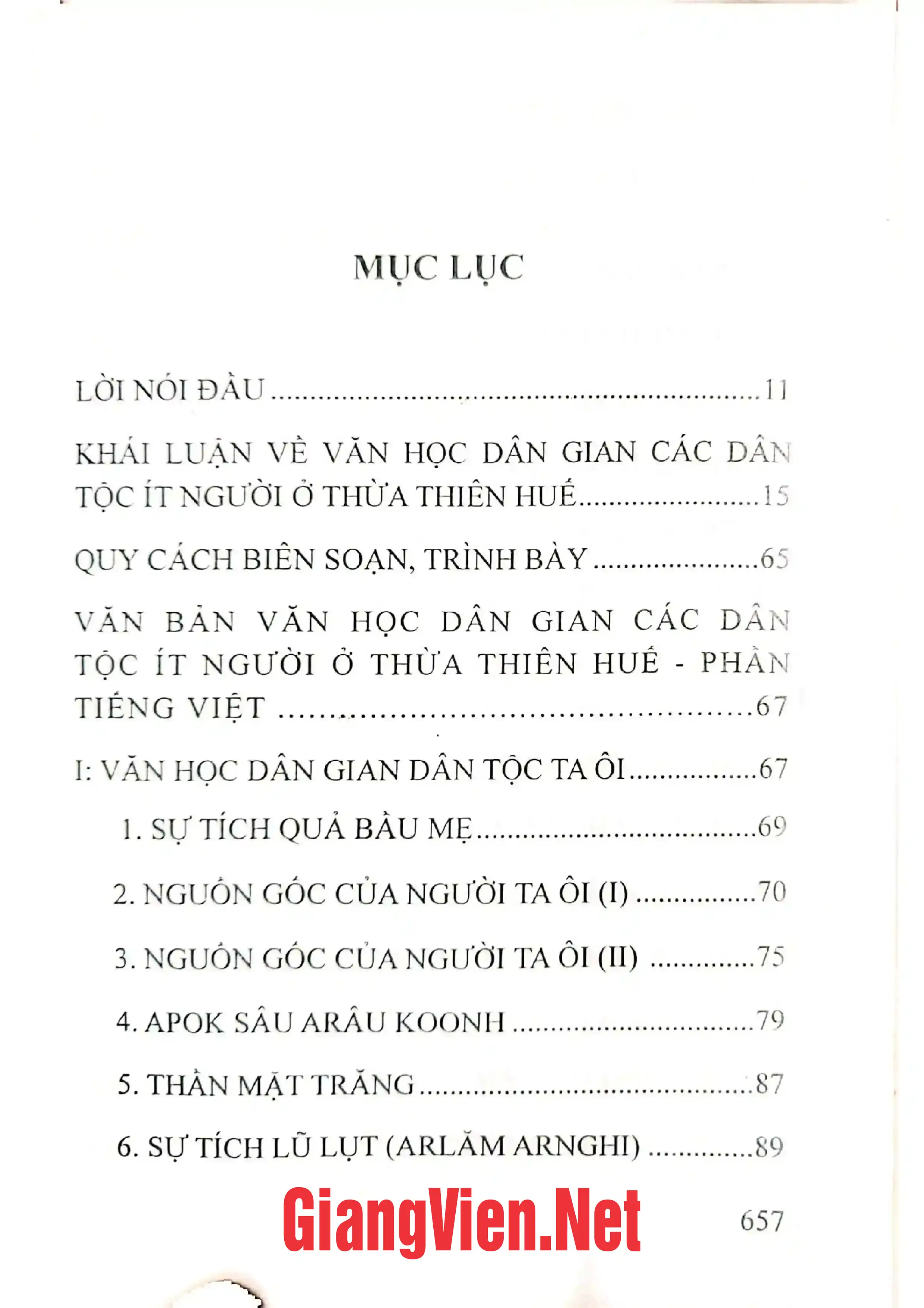Trang bìa chính thức sách Văn hóa dân gian các dân tộc ít người ở Thừa Thiên Huế song ngữ Việt - Ta ôi, Việt - Cơ Tu Quyển 1