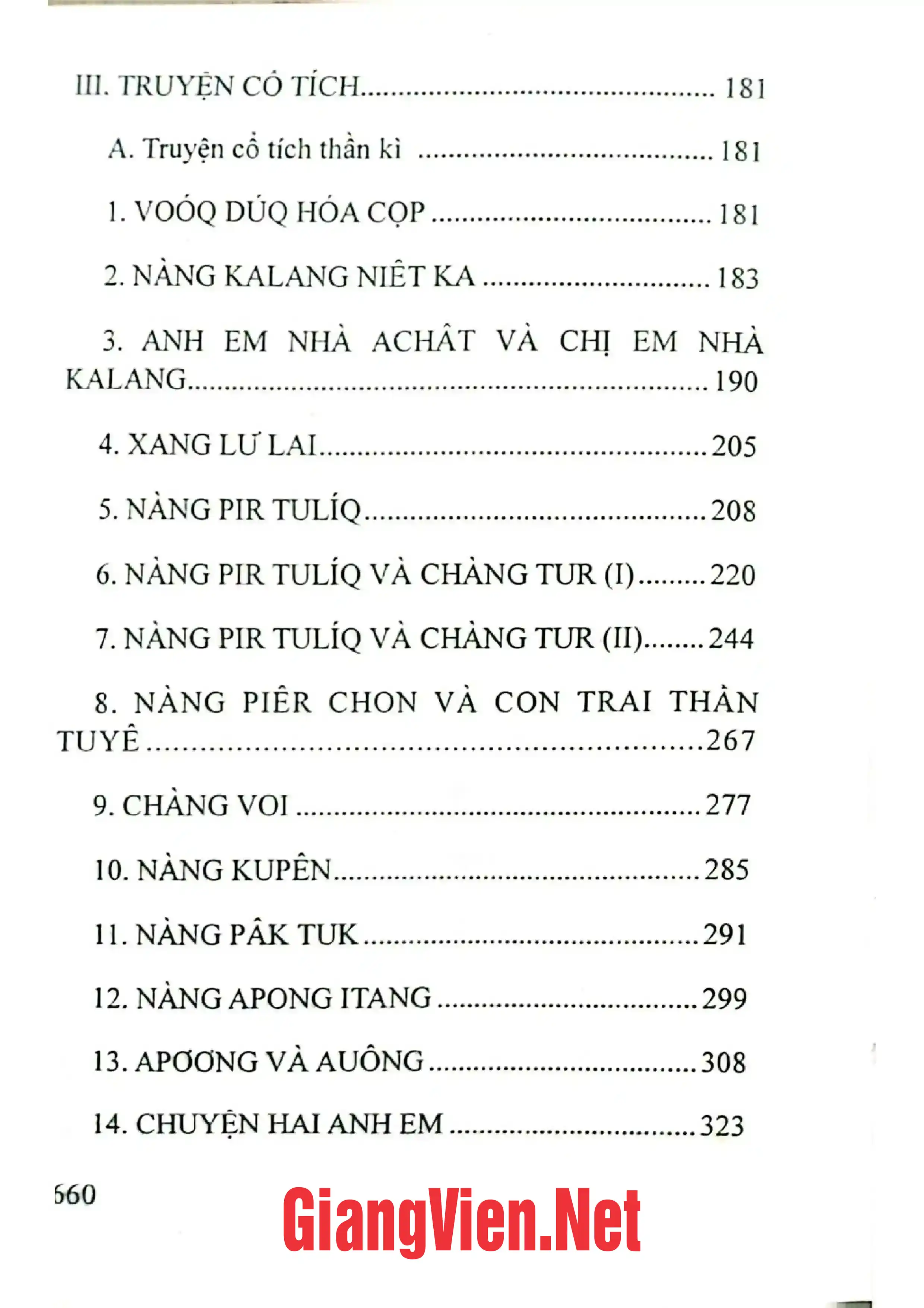 Mục lục chi tiết trang 3 sách Văn hóa dân gian các dân tộc ít người ở Thừa Thiên Huế song ngữ Việt - Ta ôi, Việt - Cơ Tu Quyển 1