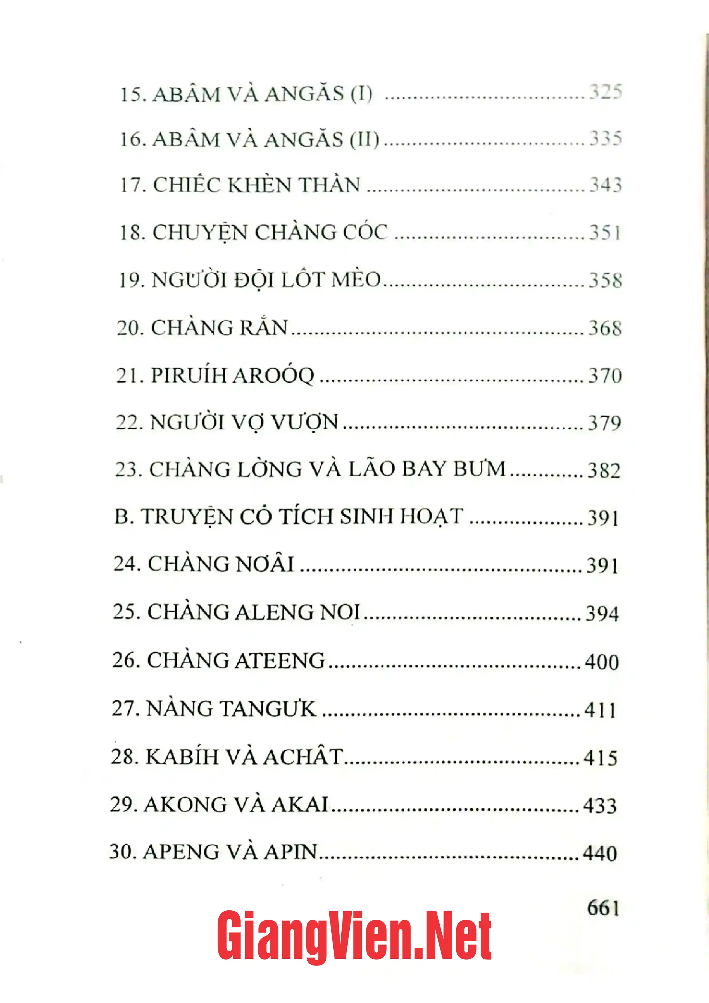 Nội dung trang phụ bản giới thiệu sách Văn hóa dân gian các dân tộc ít người ở Thừa Thiên Huế song ngữ Việt - Ta ôi, Việt - Cơ Tu Quyển 1