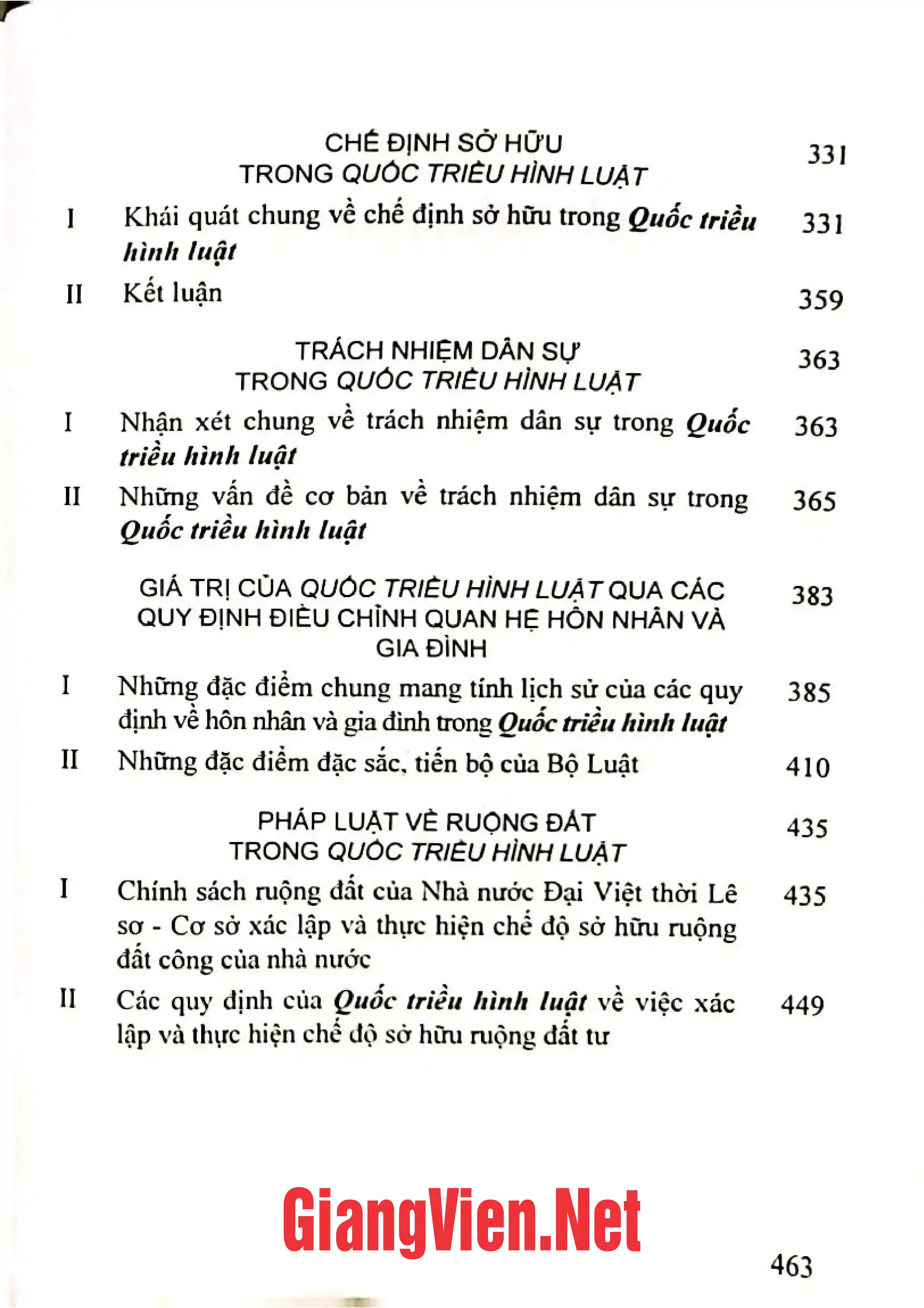 Mục lục chi tiết trang 3 sách Quốc triều hình luật: Lịch sử hình thành, nội dung và giá trị
