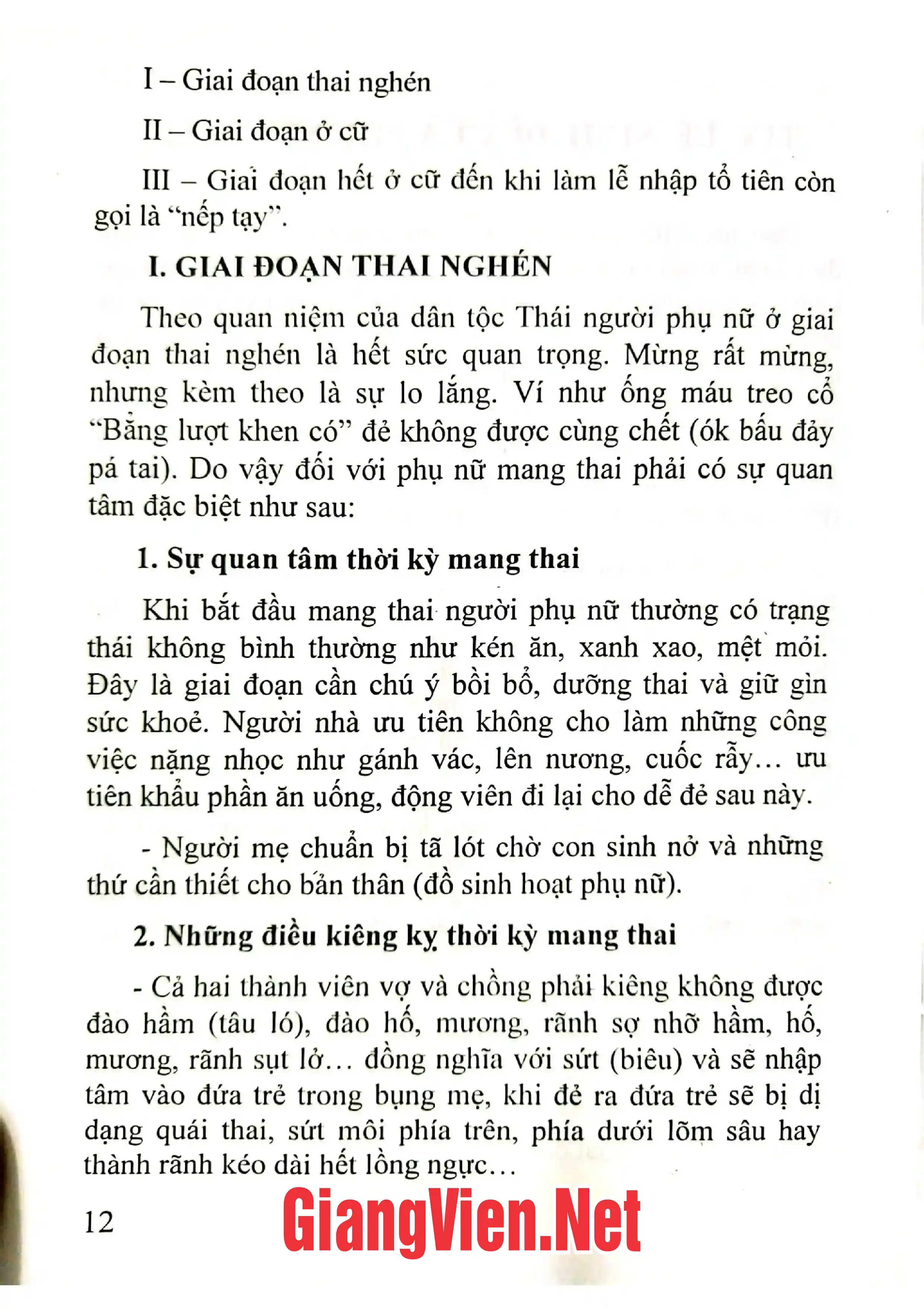 Mục lục chi tiết trang 3 sách Tục lệ sinh đẻ của người phụ nữ Thái