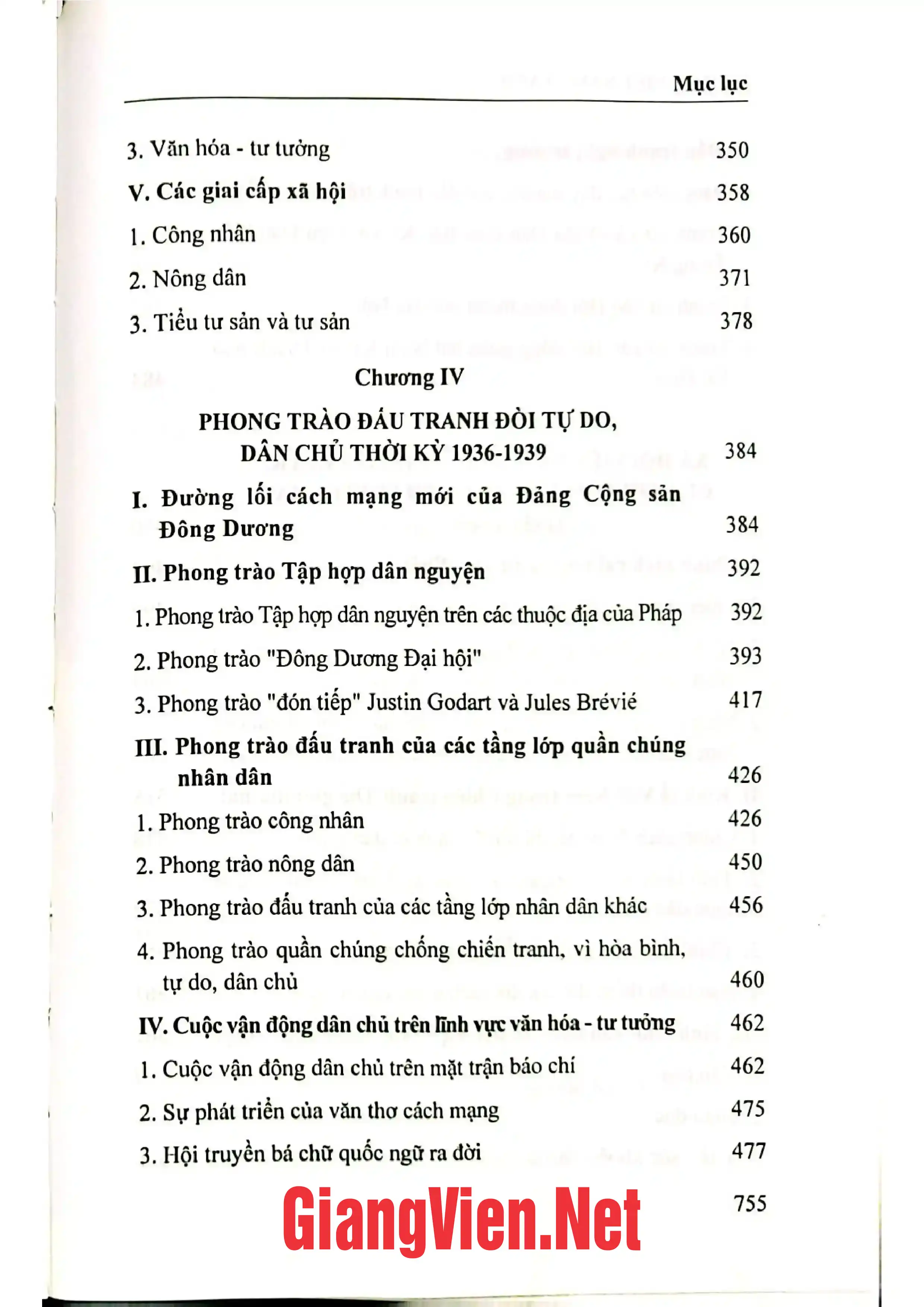 Mục lục chi tiết trang 3 sách Lịch sử Việt Nam tập 9 từ năm 1930 đến năm 1945