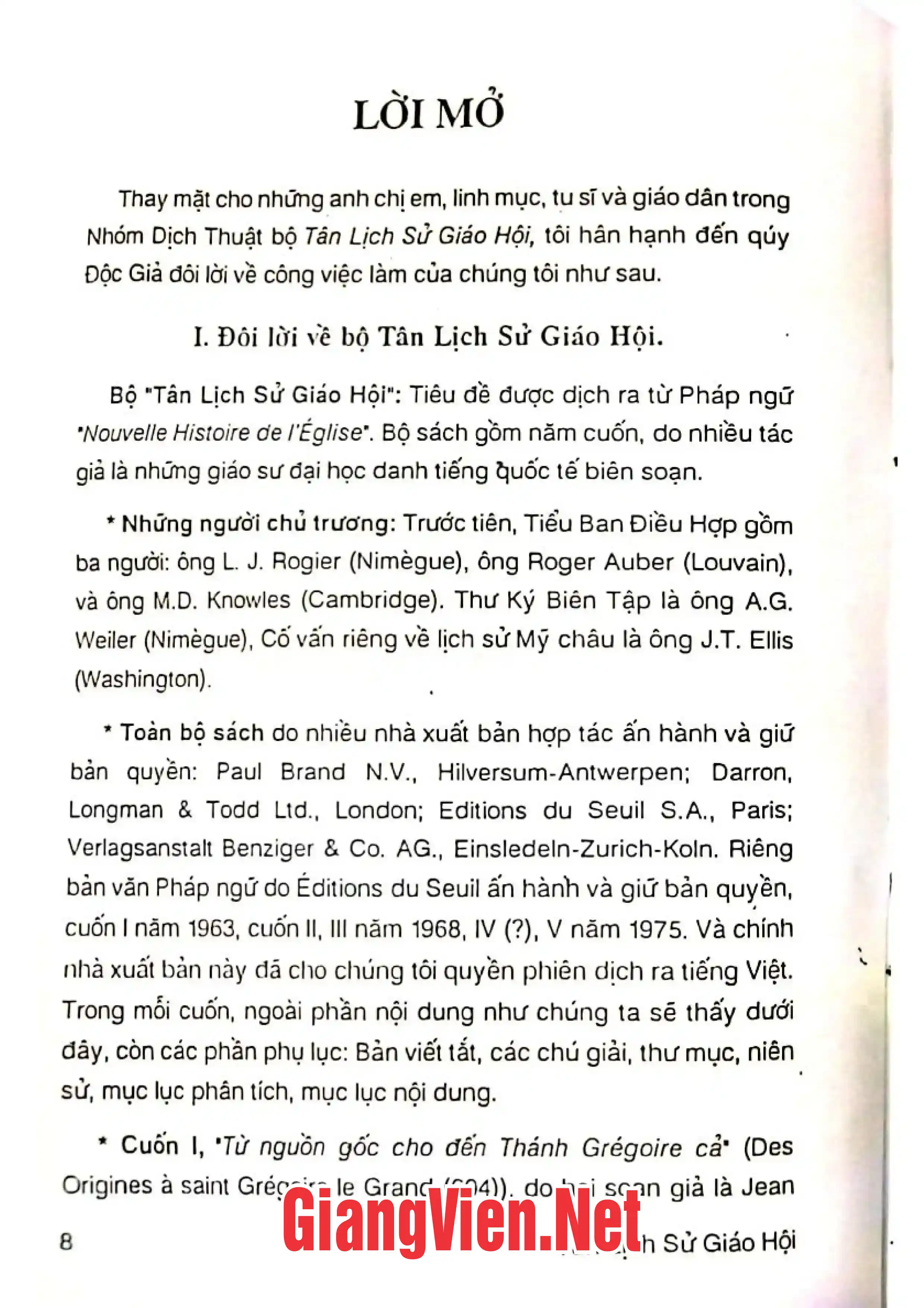 Ảnh minh họa nội dung cuốn sách: Tân lịch sử giáo hội, Cuốn I A Từ xuất xứ cho đến cuối thế kỷ III -303