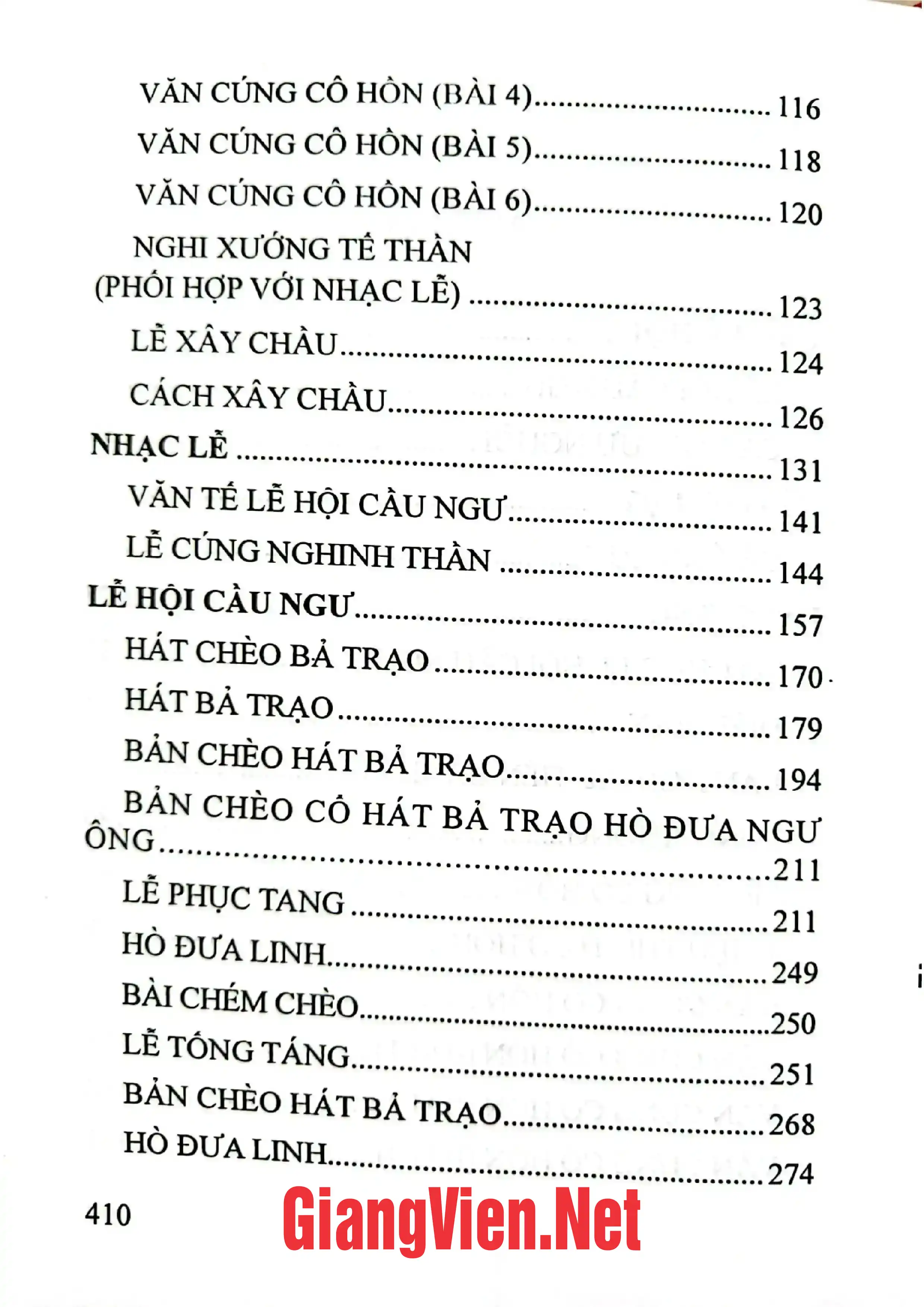 Mục lục chi tiết trang 1 sách Các lễ hội vùng biển miền Trung