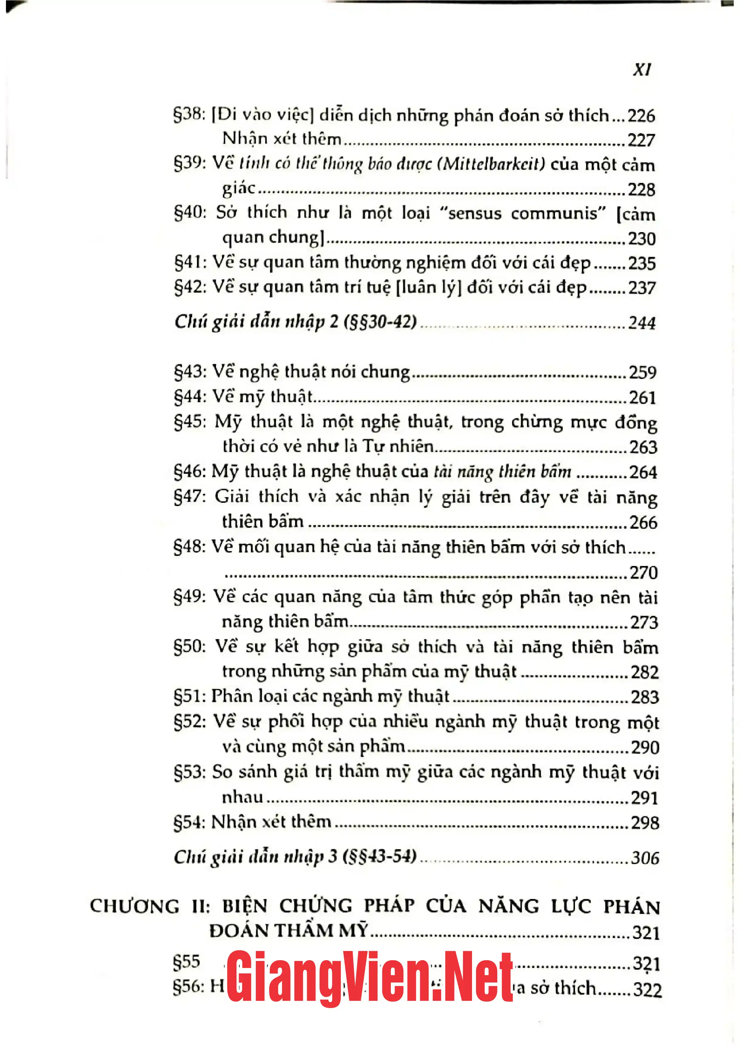 Nội dung trang phụ bản giới thiệu sách Phê phán năng lực phán đoán, Mỹ học và Mục đích học