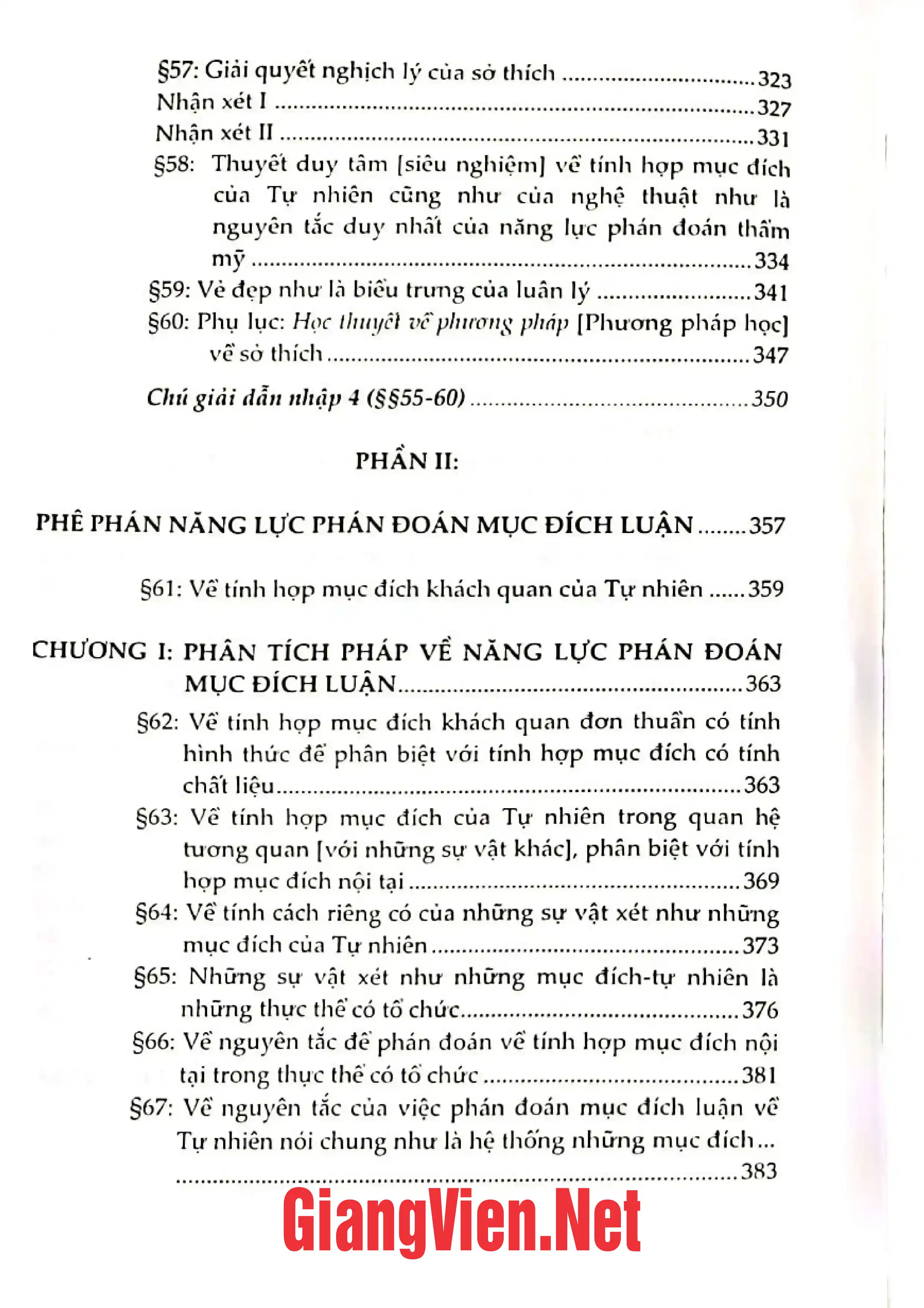 Nội dung mục lục và hình ảnh sách Phê phán năng lực phán đoán, Mỹ học và Mục đích học - Trang 5