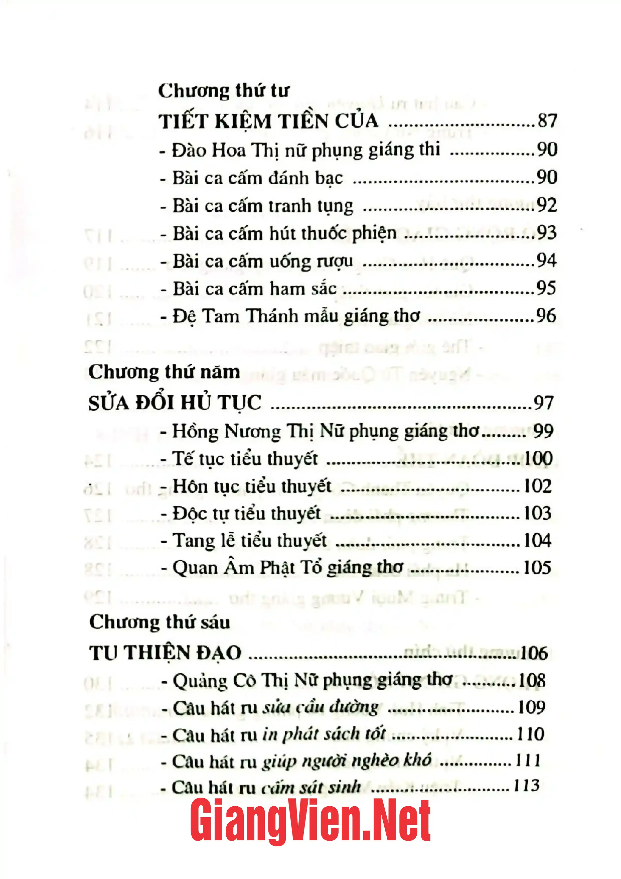 Mục lục chi tiết trang 2 sách Kinh Đạo Nam