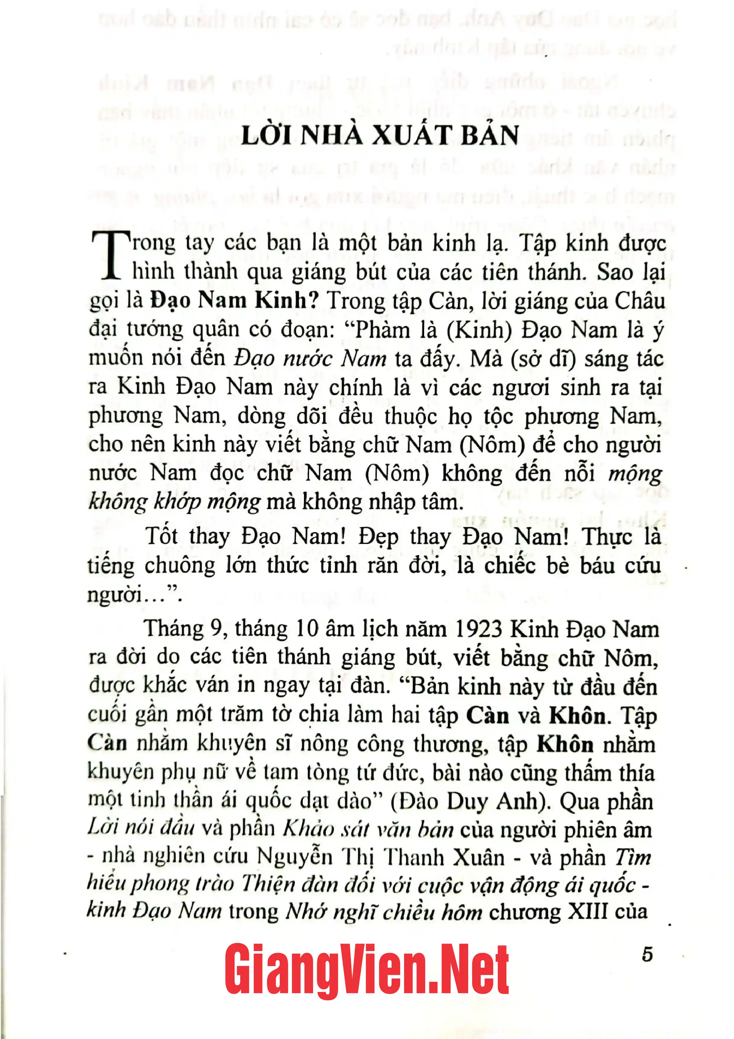 Nội dung mục lục và hình ảnh sách Kinh Đạo Nam - Trang 6