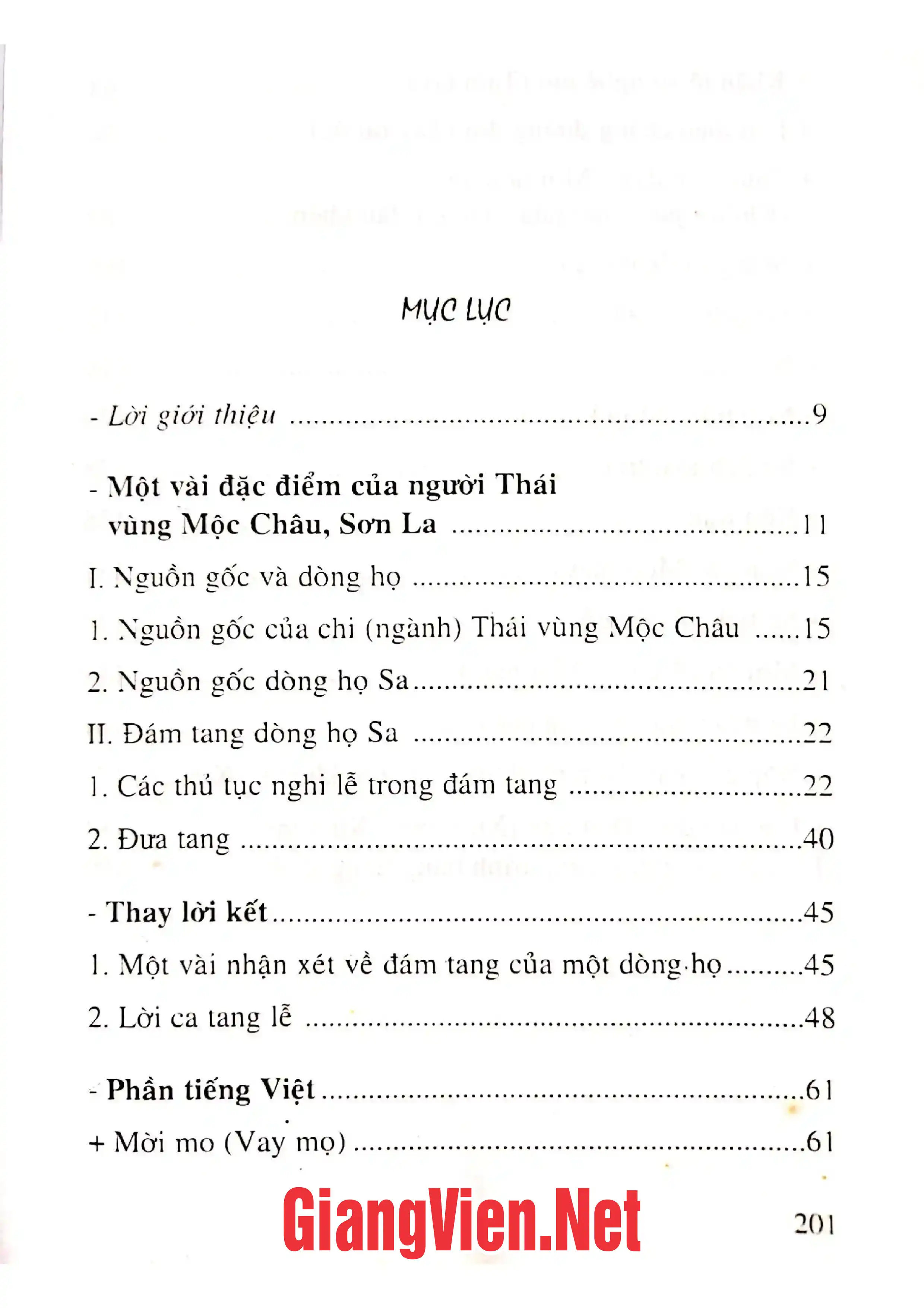 Trang bìa chính thức sách Lời ca tang lễ dòng họ Sa