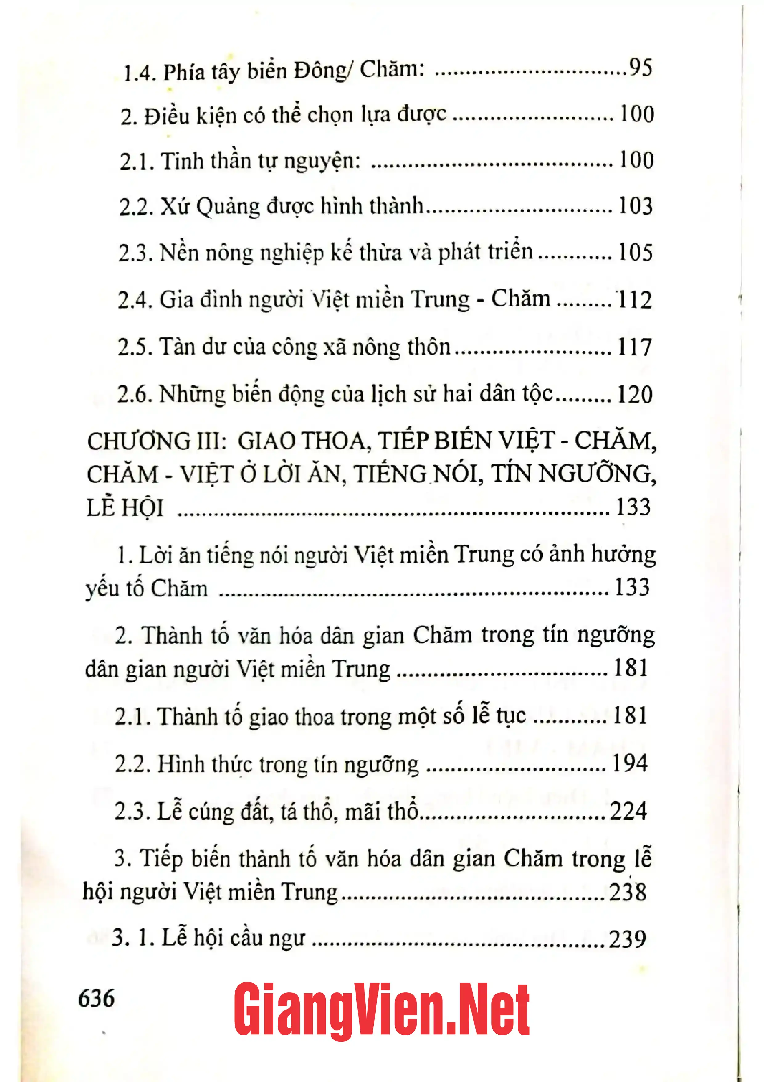 Mục lục chi tiết trang 1 sách Văn hóa dân gian Việt - Chăm nhìn trong mối quan hệ Qua cứ liệu văn hóa dân gian miền Trung Quyển 1