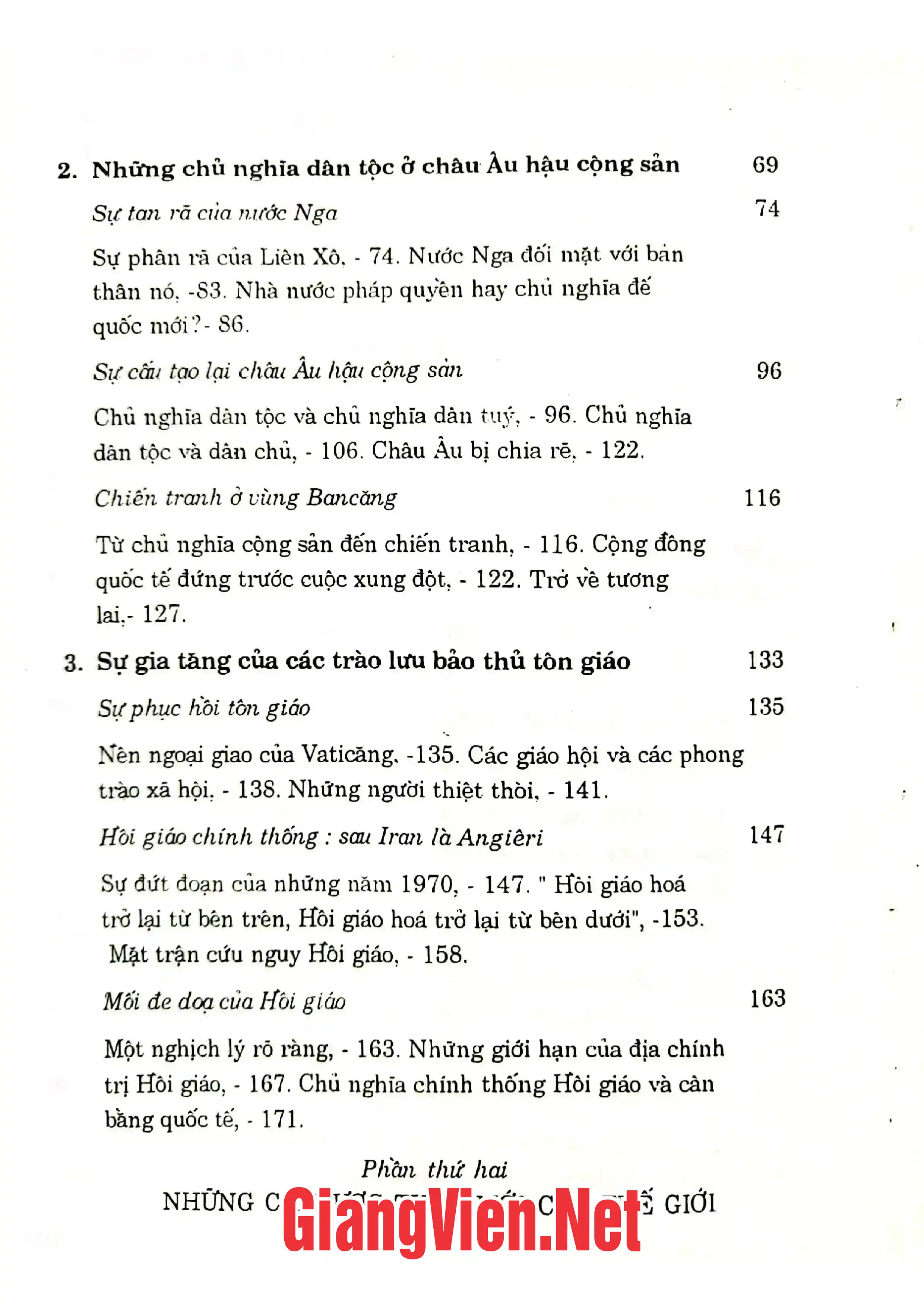 Mục lục chi tiết trang 1 sách Sự đảo lộn của thế giới địa chính trị thế kỷ XXI