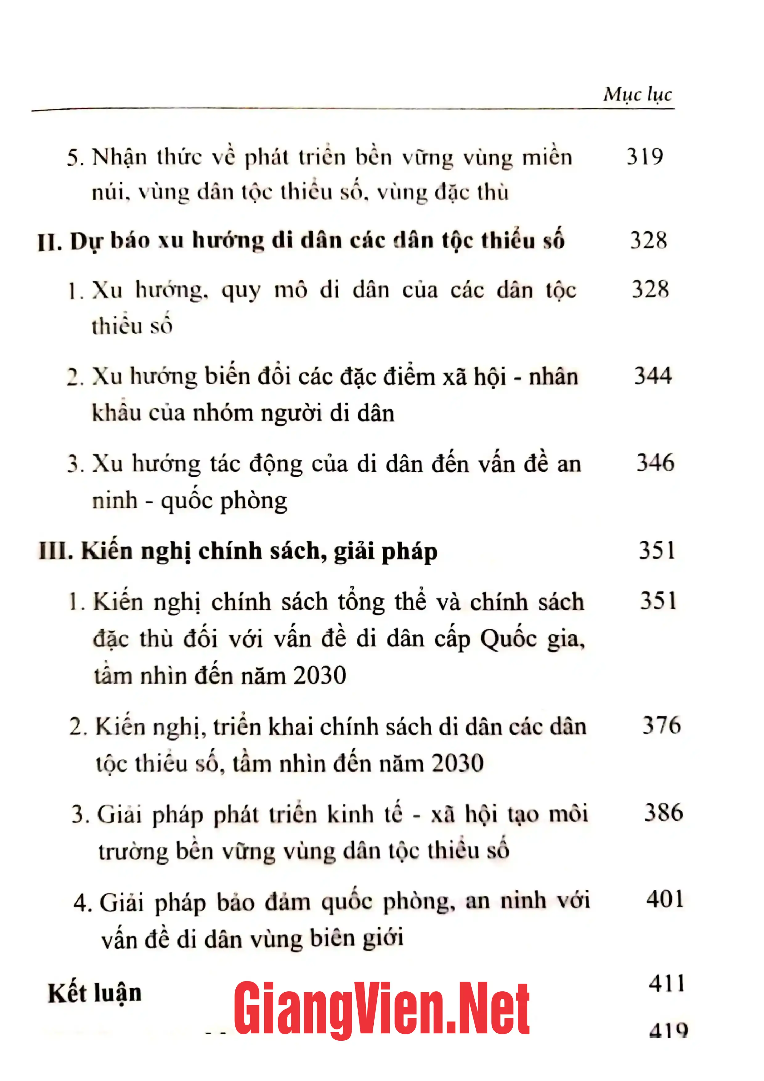 Nội dung trang phụ bản giới thiệu sách Di dân của các dân tộc thiểu số những vấn đề đặt ra và giảiphaps